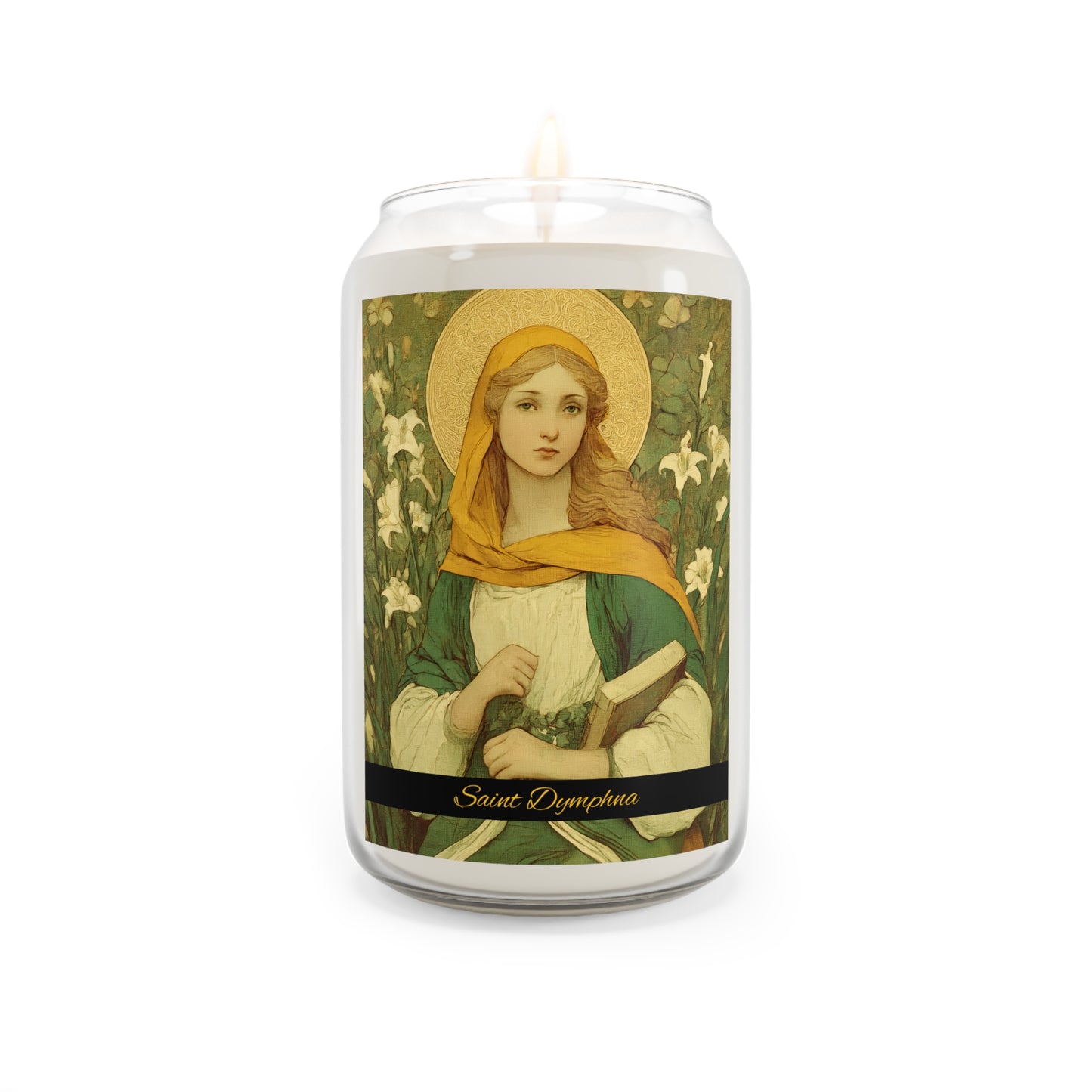 Saint Dymphna - Scented Prayer Candle, 13.75oz - Tall Size - Religious Prayer Candle - Catholic Art