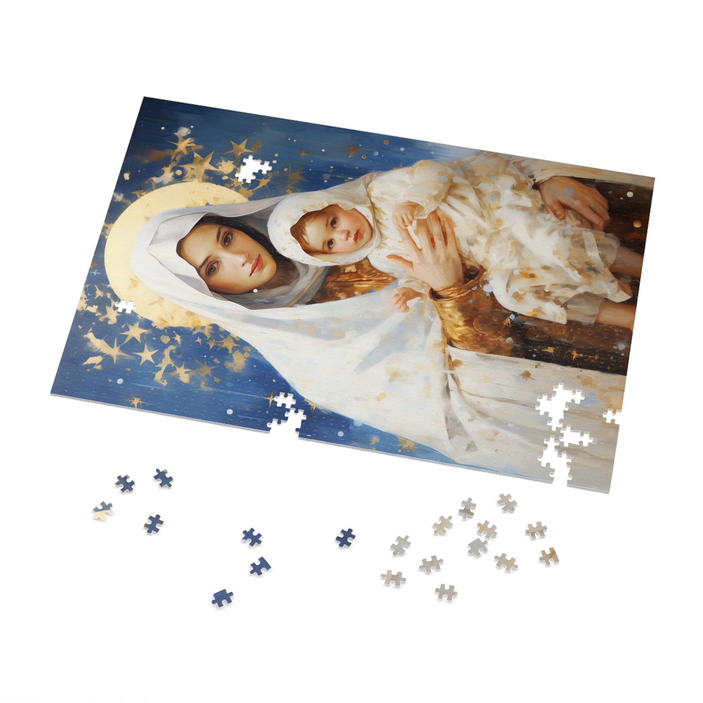 Divine Frost: Our Lady of the Snows - Puzzle and Keepsake Tin - Religious Jigsaw Puzzle (30, 110, 252, 500,1000-Piece) - Religious Puzzle