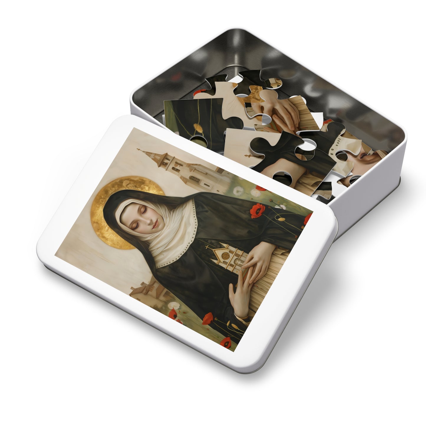 Saint Erentrude - Puzzle and Keepsake Tin - Religious (30, 110, 252, 500,1000) - Religious Catholic Puzzle Art