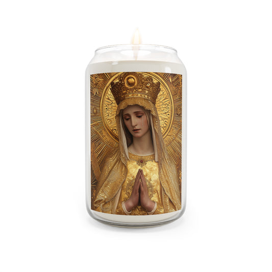 Gate of Eternity - The Golden Mary - Tribute to Our Lady of the Gate of Dawn - Scented Prayer Candle, 13.75oz - Tall Size - Prayer Candle