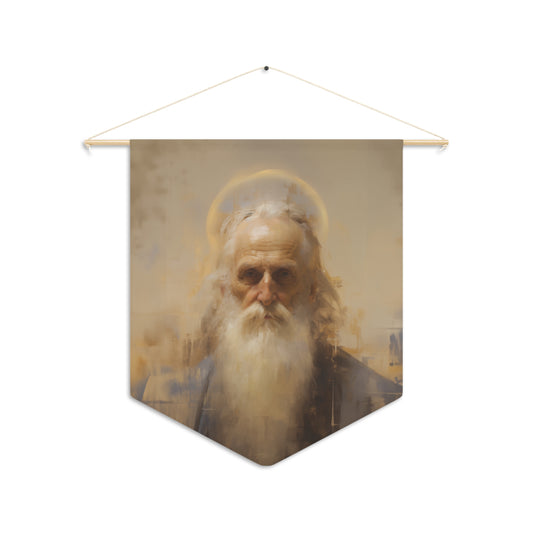 Saint Zachariah Pennant / Banner / Wall Hanging - Prayer room art - 18" x 21" - Catholic prayer Religious - Large Print