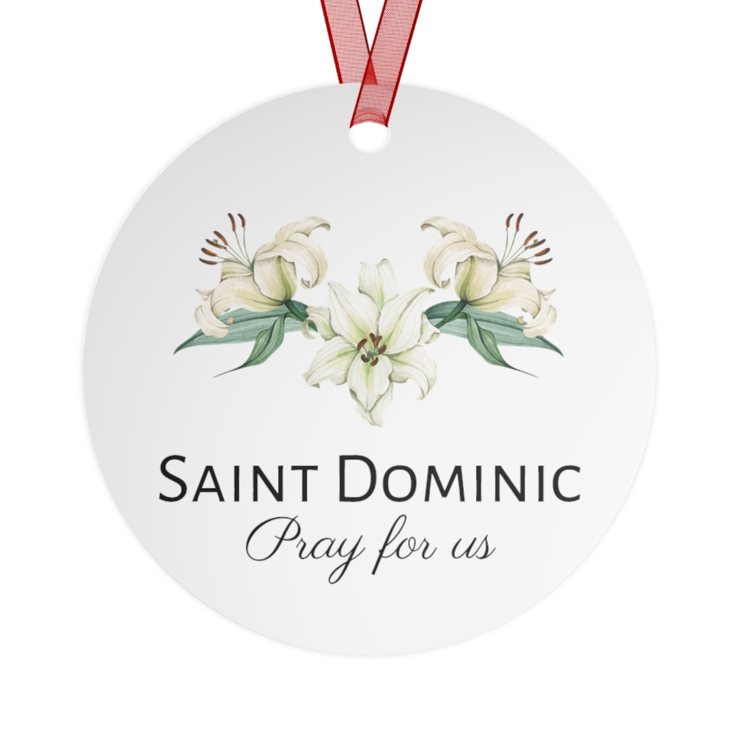 Saint Dominic Metal Ornament - Religious Holiday Christmas Ornament and Keepsake - Prayer Ornament