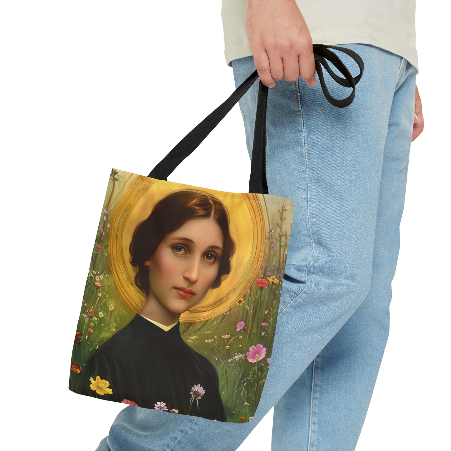 Saint Bartolomea Capitanio Tote Bag - Large Medium Small Faith Art Bag - Catholic Faith Purse - Religious Carry All Reusable Tote Bag