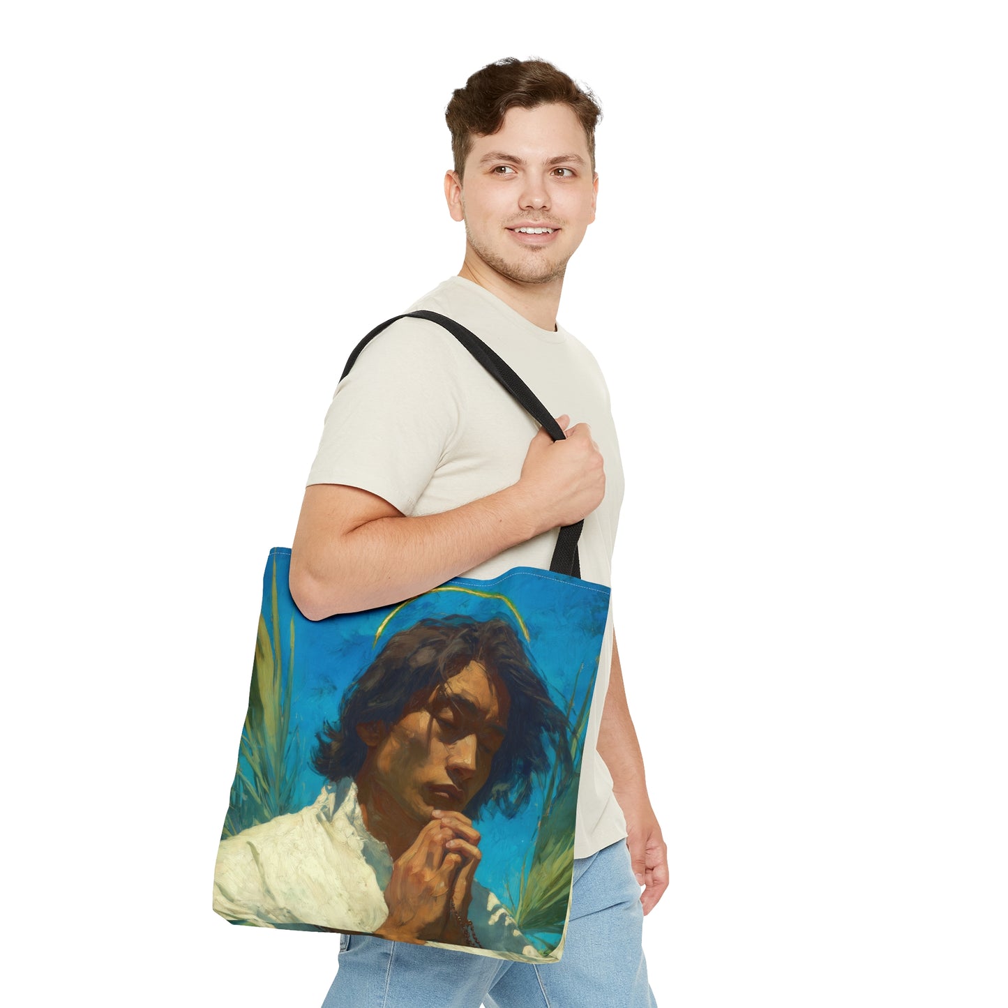 Saint Lorenzo Ruiz - Tote Bag - Large Medium Small Faith Art Bag - Bible Study Faith Purse - Double Sided Prayer Tote