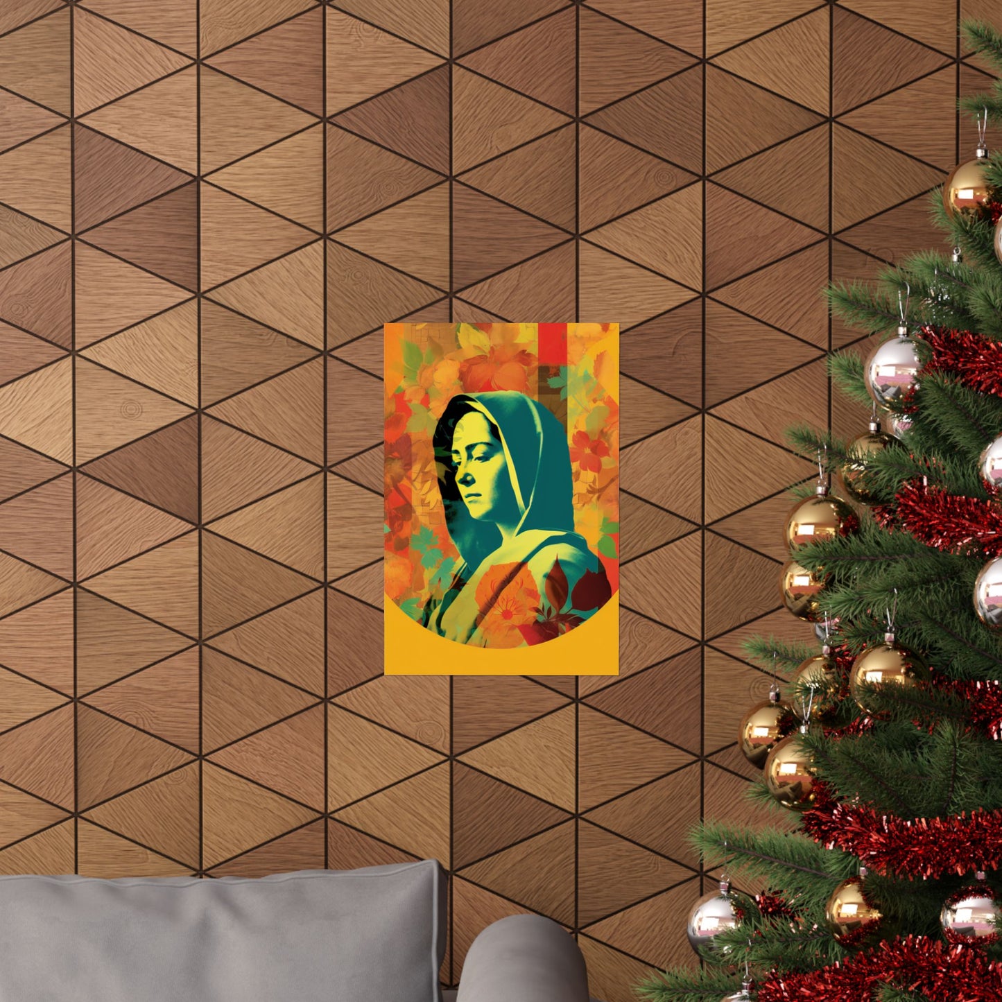 Mary The Blessed Virgin - Sanctified Souls Print - Multiple Sizes - Premium Matte Vertical Poster - Pop Surreal Lowbrow Art Style