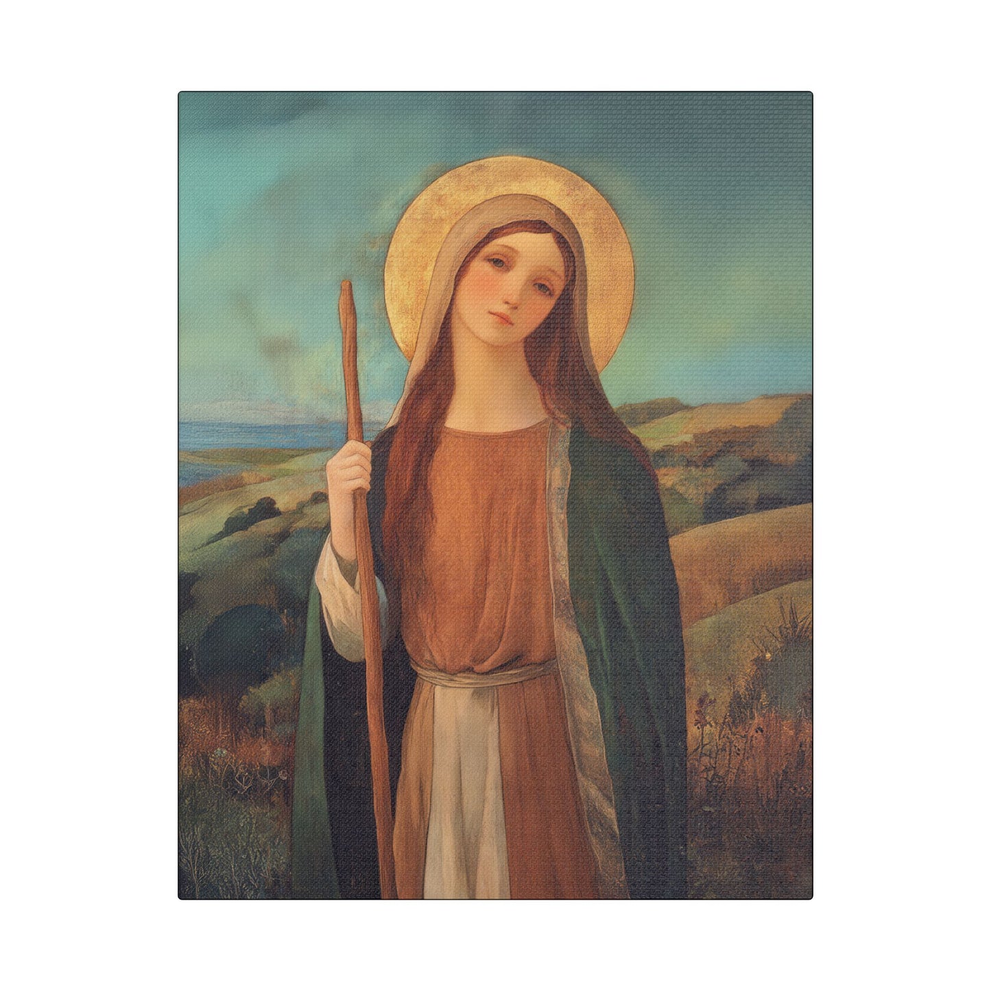 Saint Breage // Saint Breaca -  Wrapped Canvas Print - Multiple Sizes - Catholic Home art Matte Canvas, Stretched