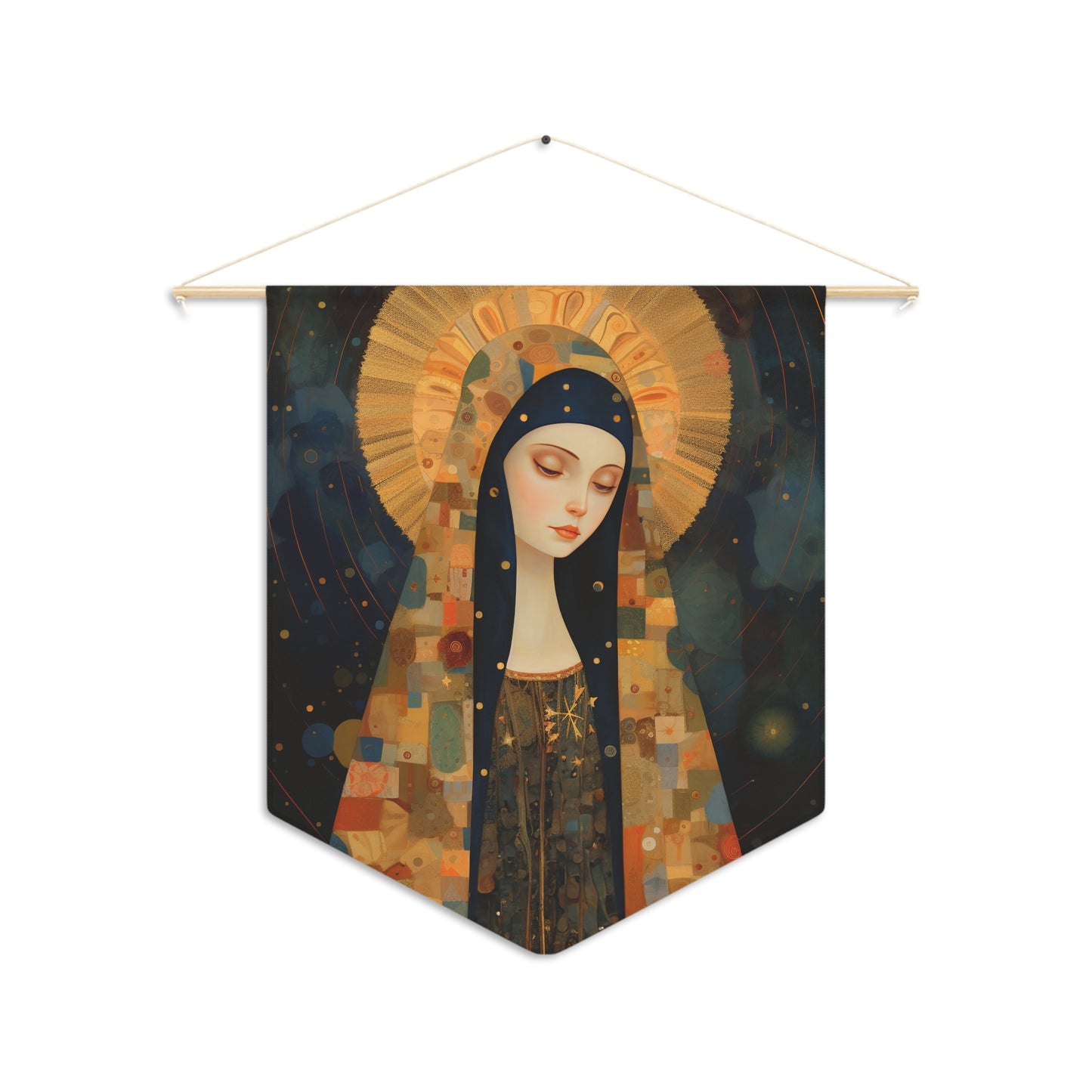 The Eternally Beloved Virgin Mary Wall Banner / Wall Hanging / Pennant - Religious Art - Catholic Art - Large Print - 18" x 21"