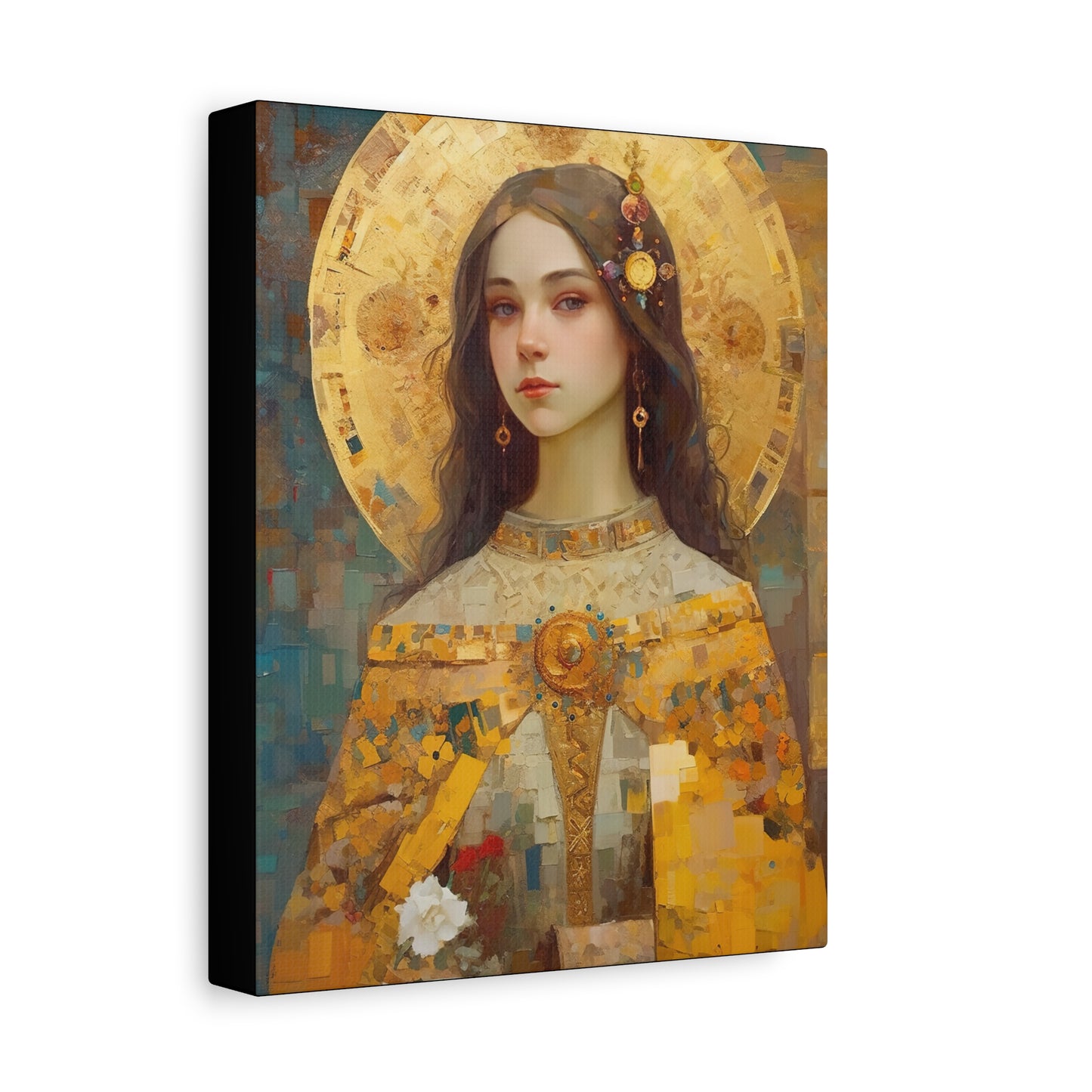 Saint Dymphna - Museum Wrapped Canvas - Sanctified Souls Print - Religious Art for your Home