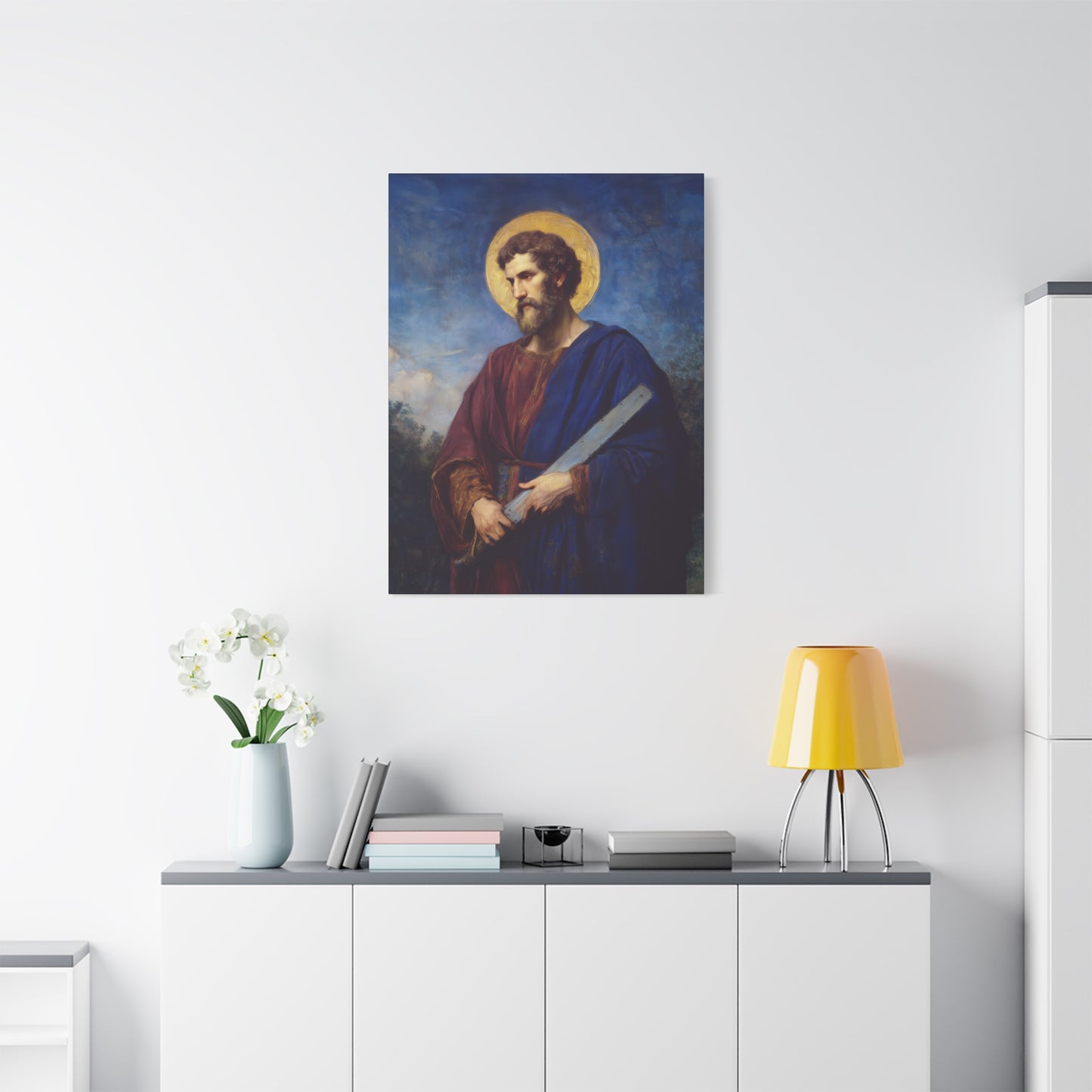 Saint Simon the Apostle  - Gallery Wrapped Canvas - Print - Religious Art for your Home - Catholic Art