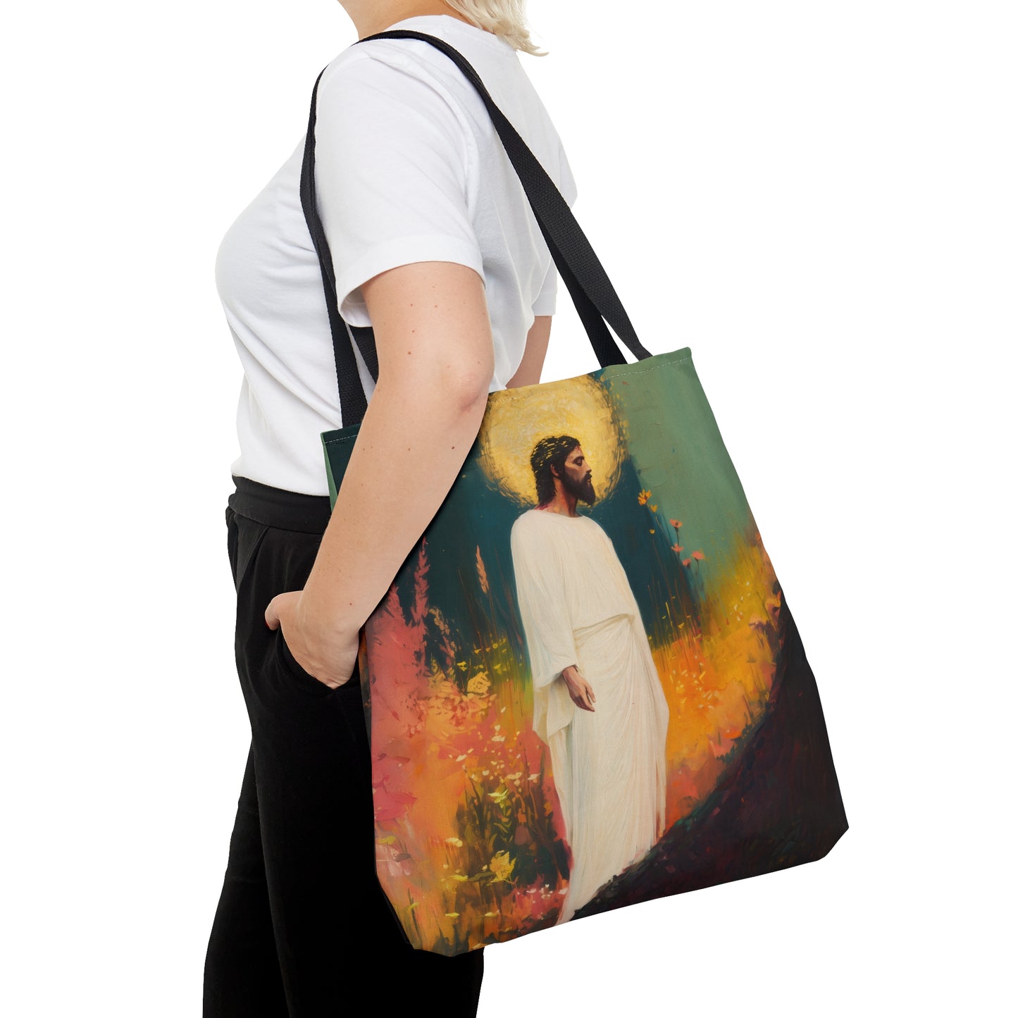 Christus Resurrexit (Christ Is Risen) Tote Bag - Large Medium Small Faith Art Bag - Catholic Faith Purse - Double Sided