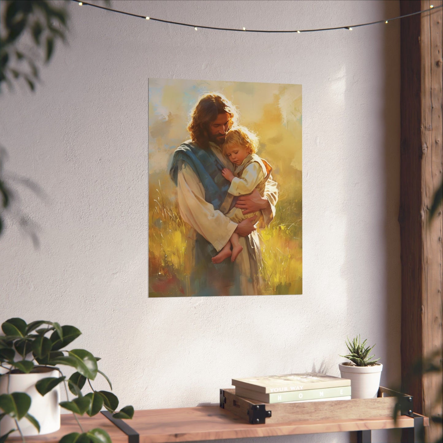 Jesus, Guardian of Innocence Poster Print - Sanctified Souls Print - Multiple Sizes - Premium Posters - Catholic Art - Christian painting
