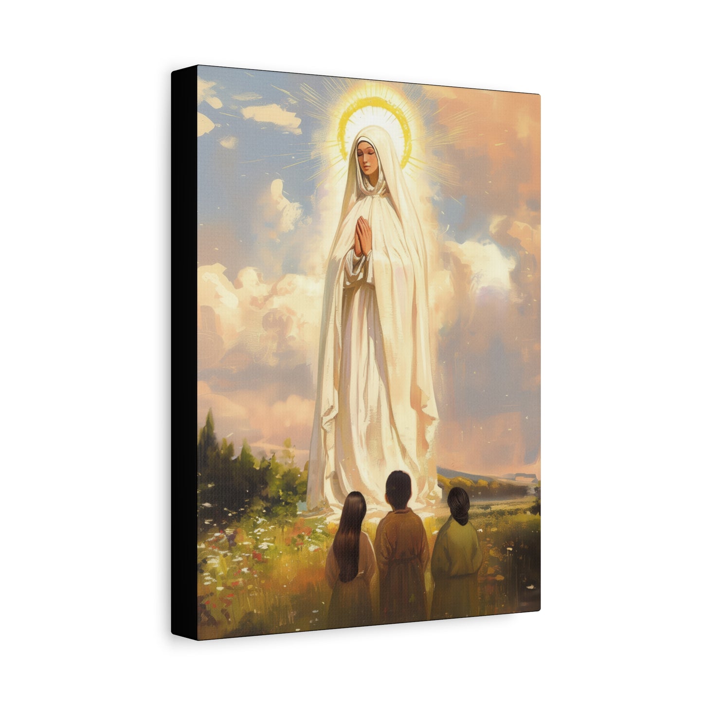 Our Lady of Fátima - Gallery Wrapped Canvas - Print - Religious Art for your Home - Catholic art print - prayer room art