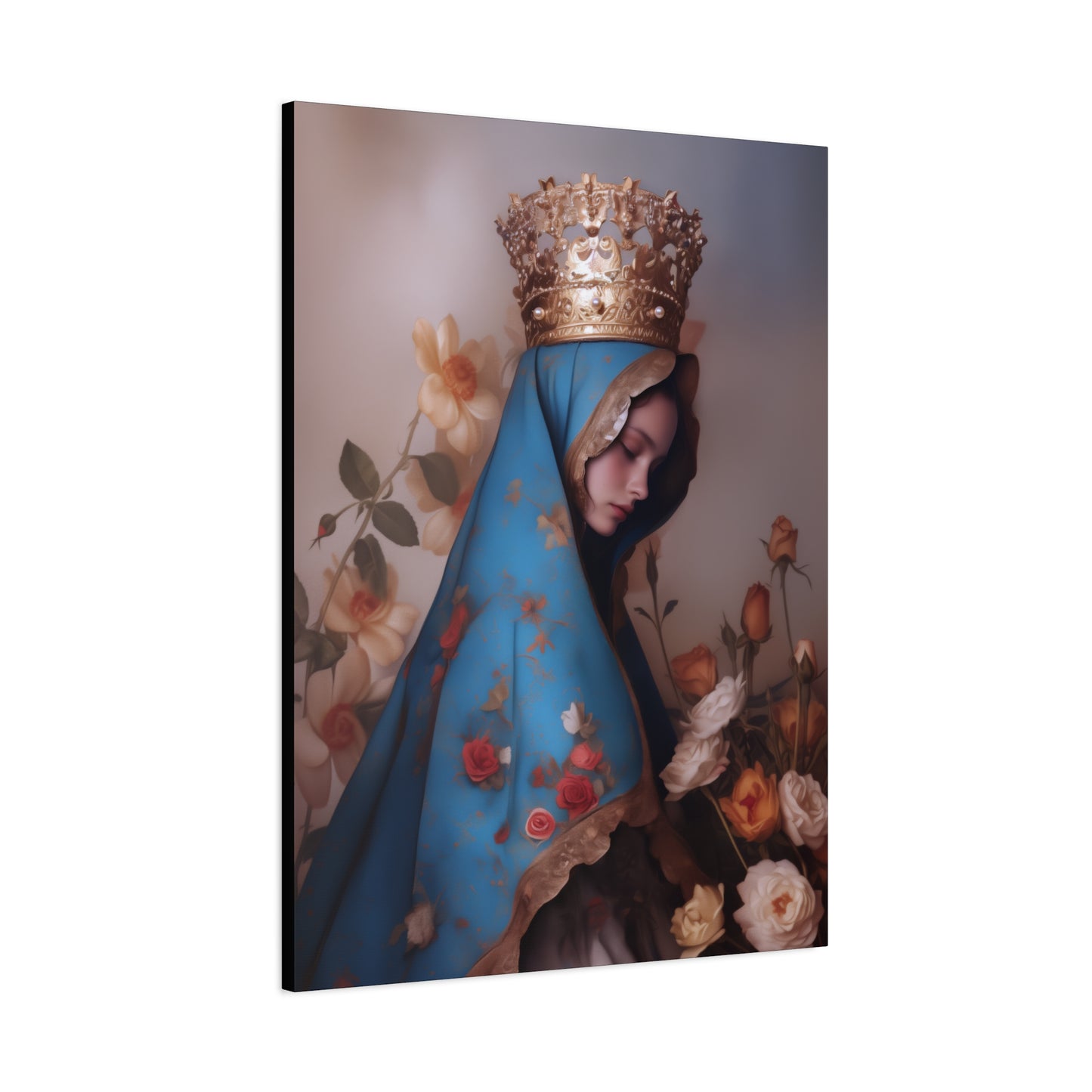 Our Lady of the Roses - Gallery Wrapped Canvas - Print - Religious Art for your Home - Catholic Art