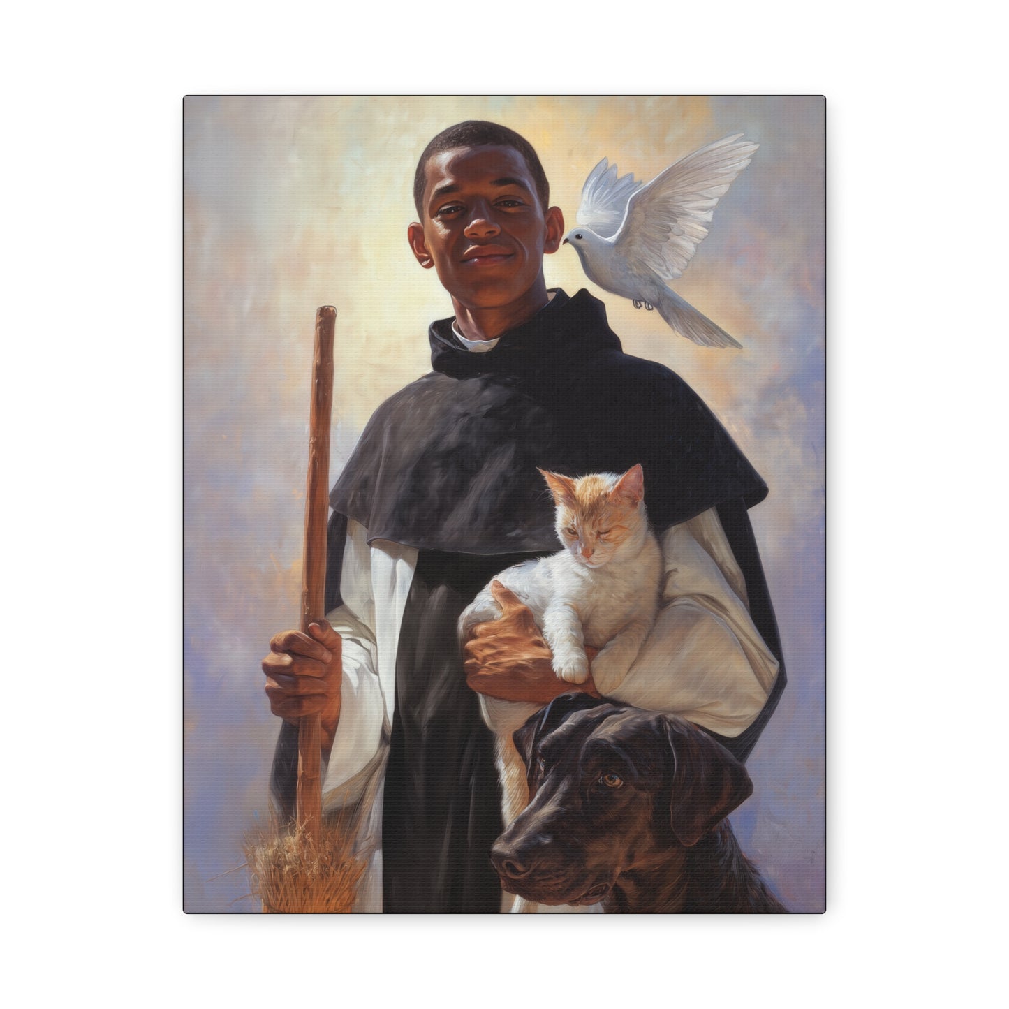 Saint Martin de Porres - Gallery Wrapped Canvas - Print - Religious Art for your Home - Catholic Art