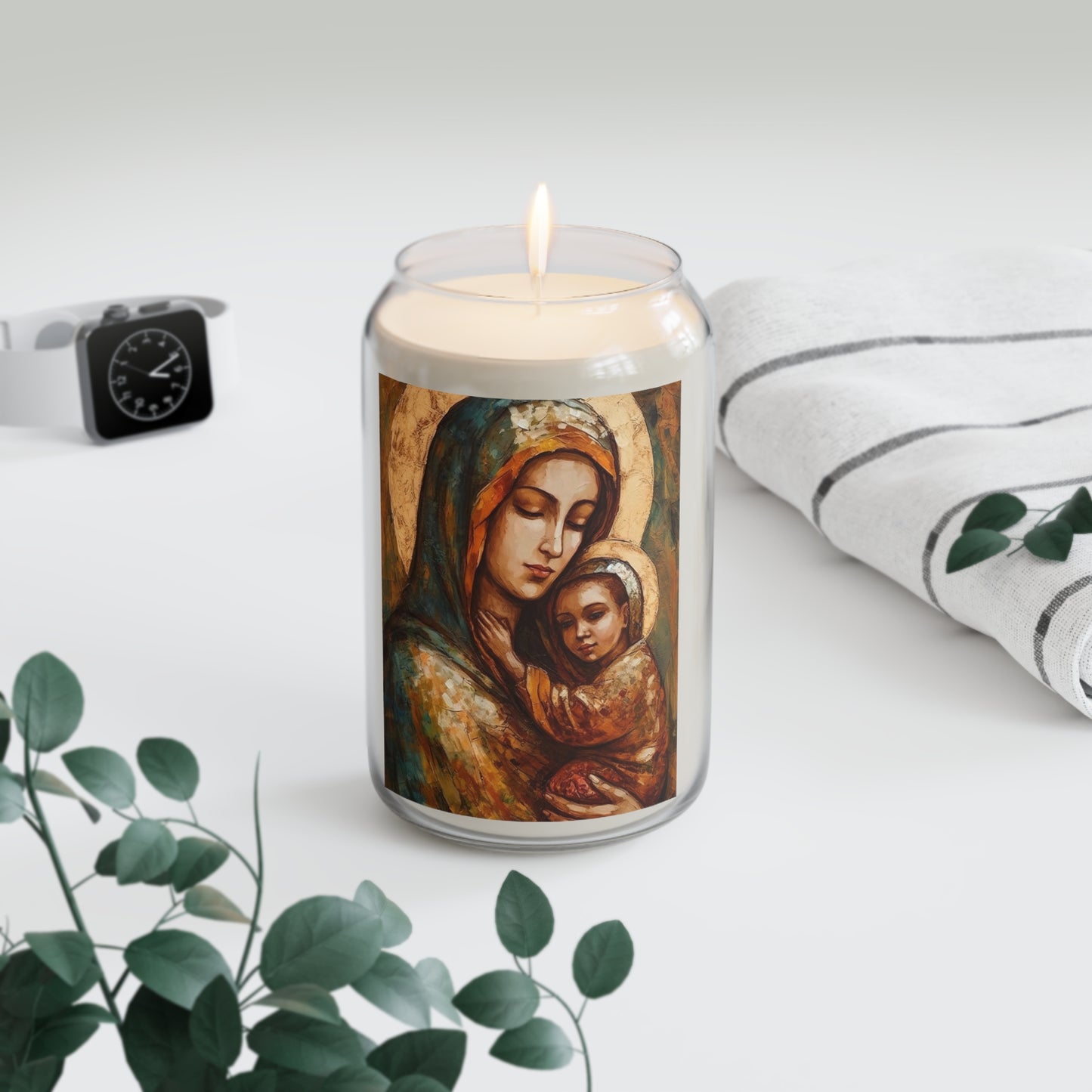 Mother's Blessing - Virgin Mary and the Christ Child - Scented Prayer Candle, 13.75oz - Tall Size - Religious Prayer Candle - Catholic Art