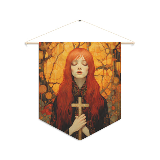 Saint Mary Magdalene - Inner Light and Peace Wall Banner / Wall Hanging - Prayer room art - Catholic Home Art - Large Saint Art - 18" x 21"
