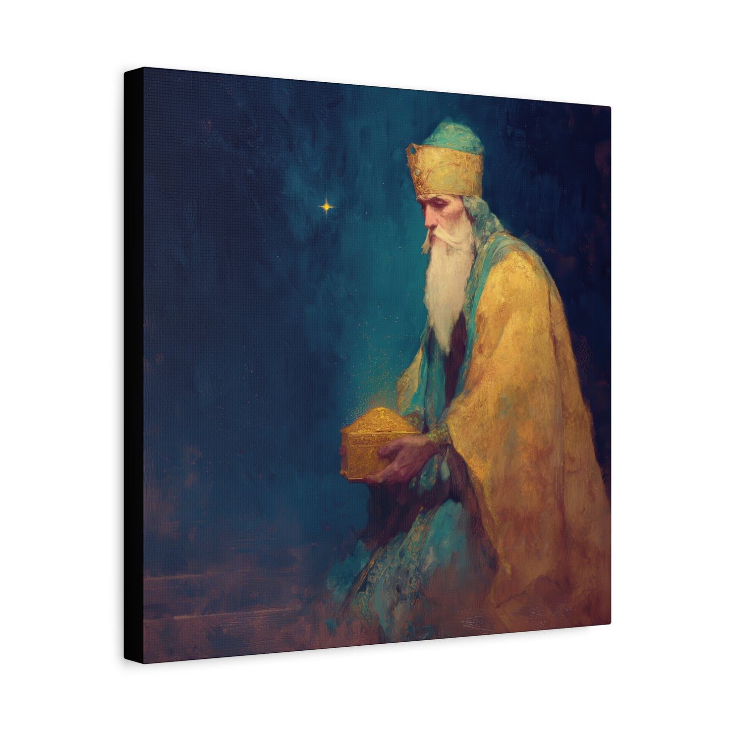 Caspar and the Offering of Worship - 3 Wise Men - Gallery Wrapped Canvas - Print - Religious Art for your Home - Catholic