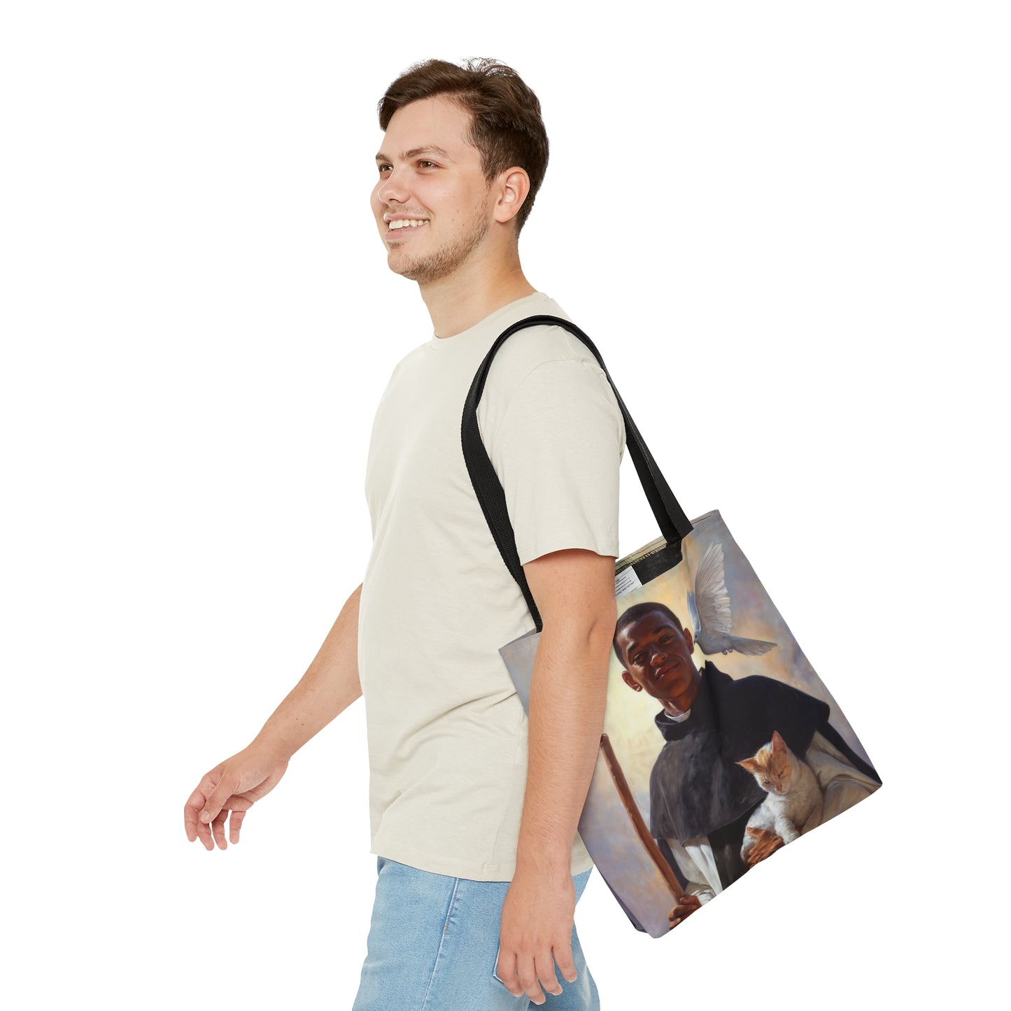 Saint Martin de Porres - Tote Bag - Large Medium Small Faith Art Bag - Catholic Faith Purse
