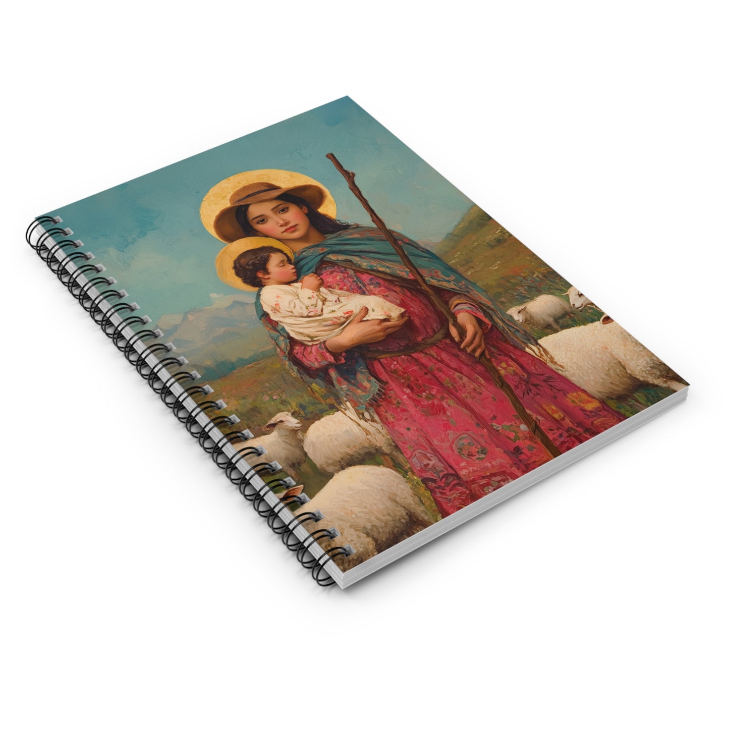 Divina Pastora - Divine Shepherdess - Marian Title - Mother Mary - Journal - Sanctified Souls Art - Religious Based Notebook - Spiral