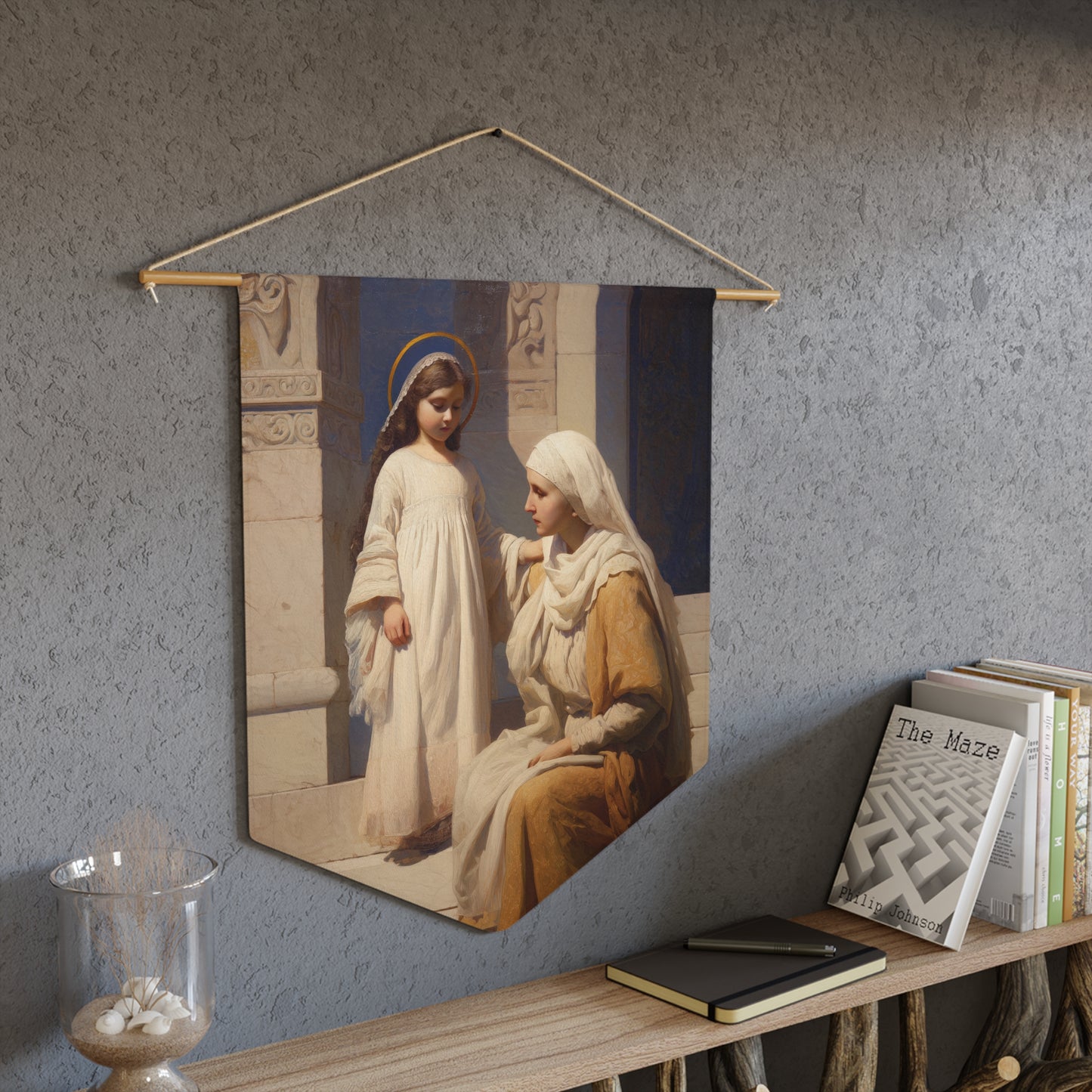 The Feast of the Presentation of the Blessed Mary - Pennant / Banner / Wall Hanging - Prayer room art - Catholic Home - 18" x 21"
