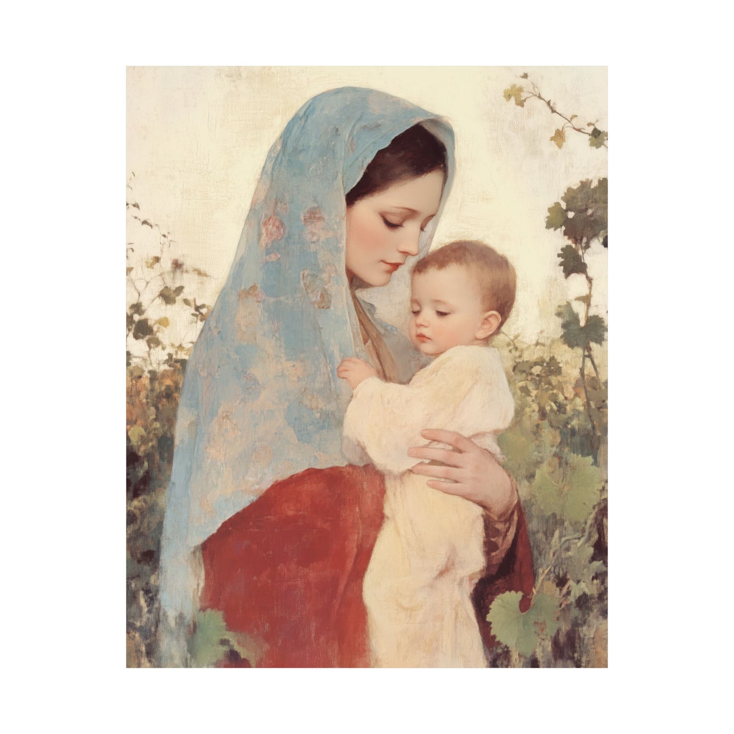 Our Lady of the Grapes / Out Lady of the Harvest - Sanctified Souls Print - Multiple Sizes - Premium Matte Vertical Posters - Mother Mary