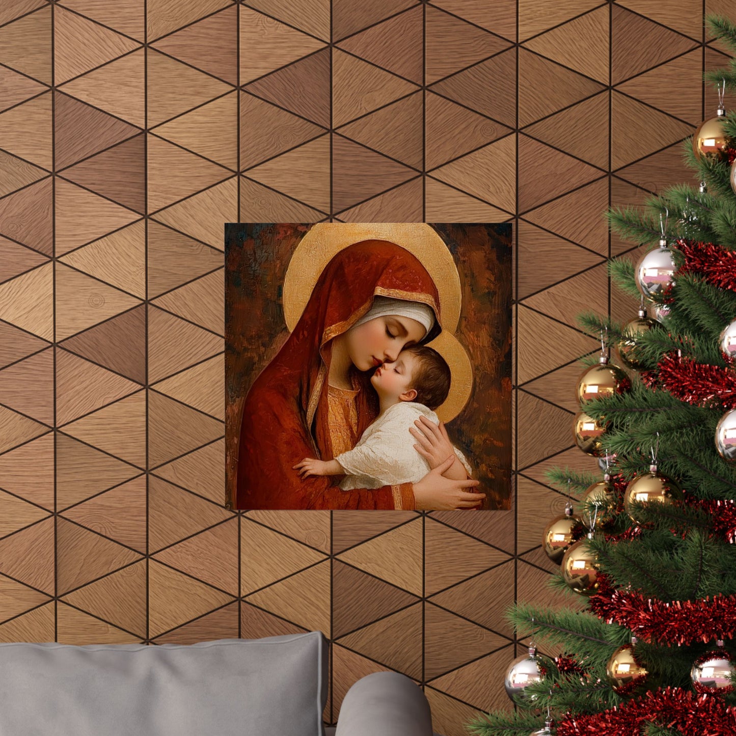 Our Lady of Tenderness - Mother Mary and the Christ Child - Marian Art - Sanctified Souls Print - Multiple Sizes - Premium Vertical Posters