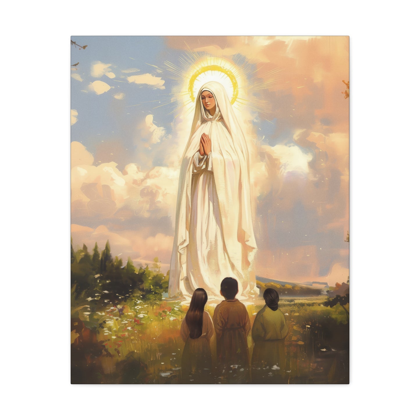 Our Lady of Fátima - Gallery Wrapped Canvas - Print - Religious Art for your Home - Catholic art print - prayer room art