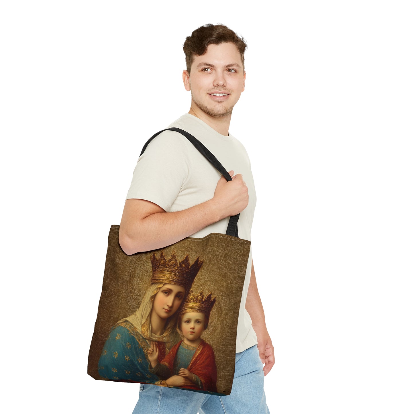Madonna della Strada - Our Lady of the Way Tote Bag - Large Medium Small Faith Art Bag - Catholic Faith Purse - Double Sided