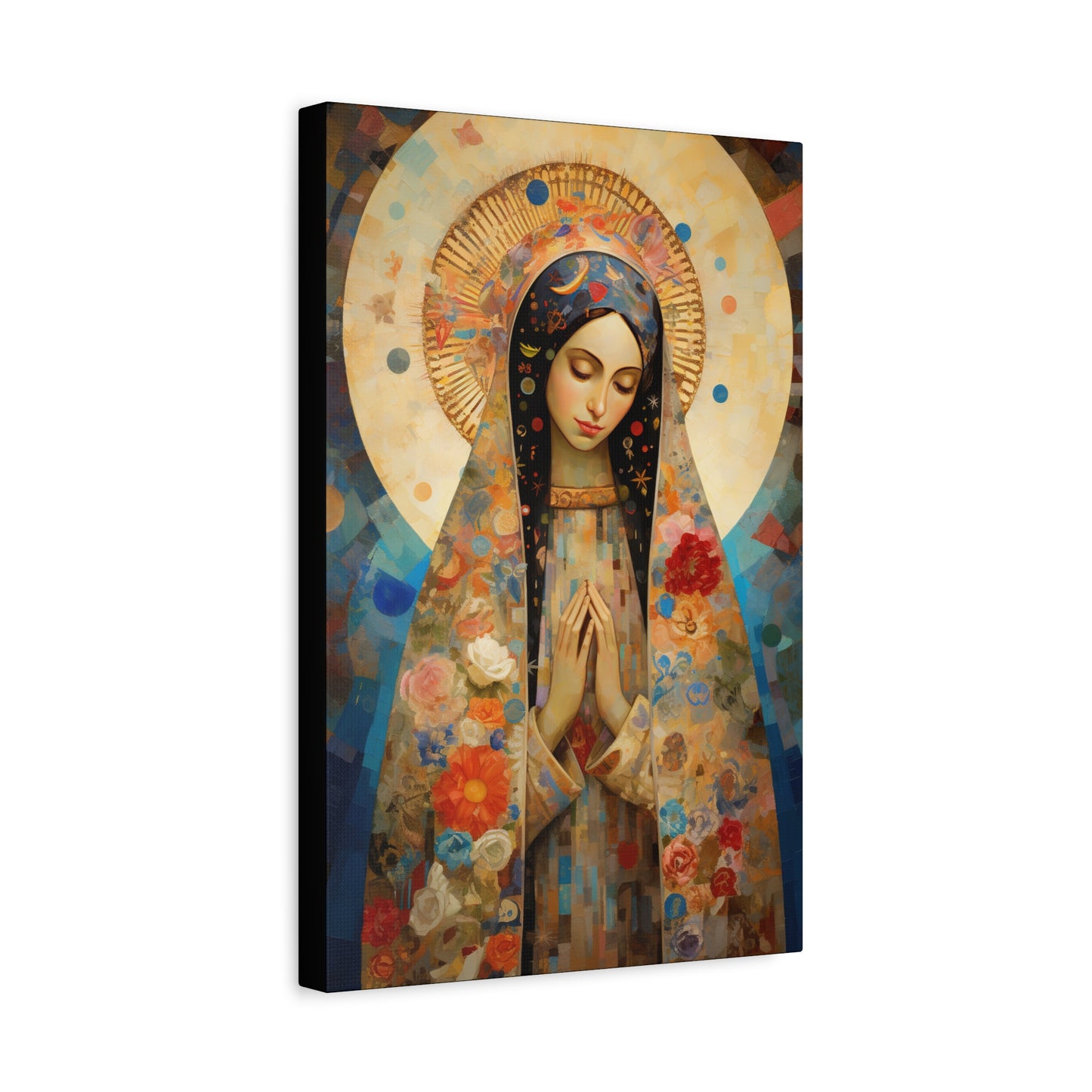 Lady of Guadalupe Icon of Love Museum Wrapped Canvas Print - Multiple Sizes - Catholic Home art
