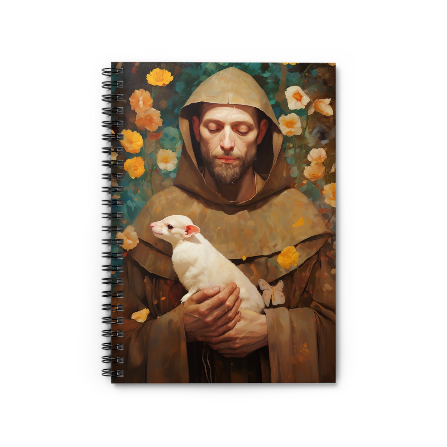 Saint Francis of Assisi - Sanctified Souls Art - Religious Based Notebook - Spiral Notebook - Ruled Line