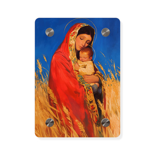 Our Lady of the Harvest - Wall Art Panel - Ready to Hang Acrylic Print - Catholic Saint Art - Patron Saint Print