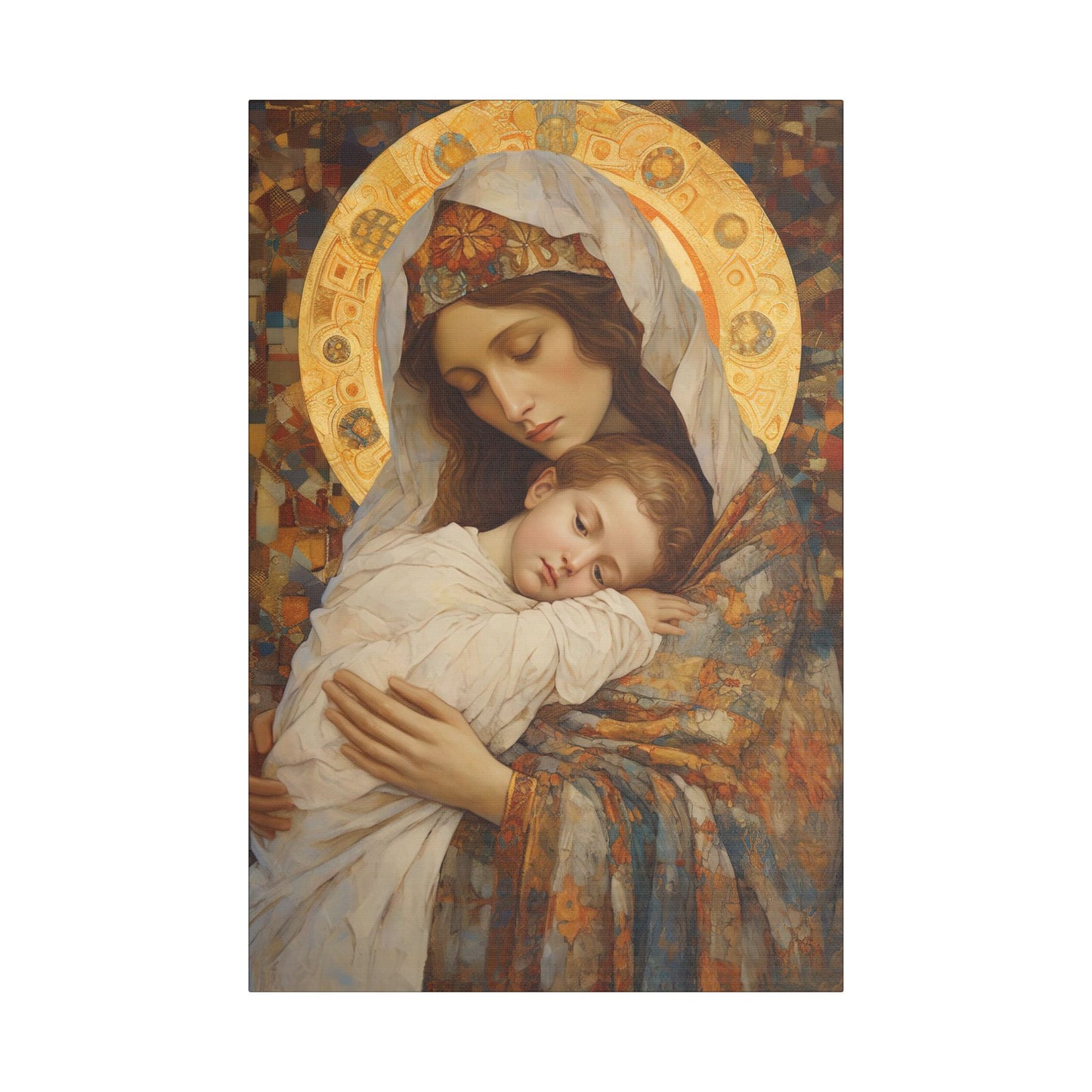 Cradle of Grace - Madonna and Christ Child - Museum Wrapped Canvas - Sanctified Souls Print - Religious Art for your Home - The Virgin Mary
