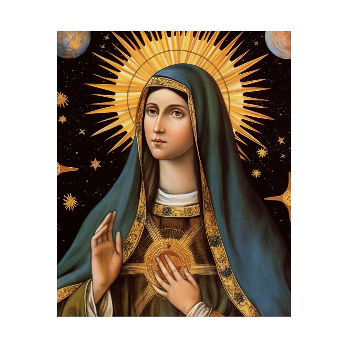 Saint Clare of Assisi - Sanctified Souls Print - Multiple Sizes - Premium Matte Vertical Posters