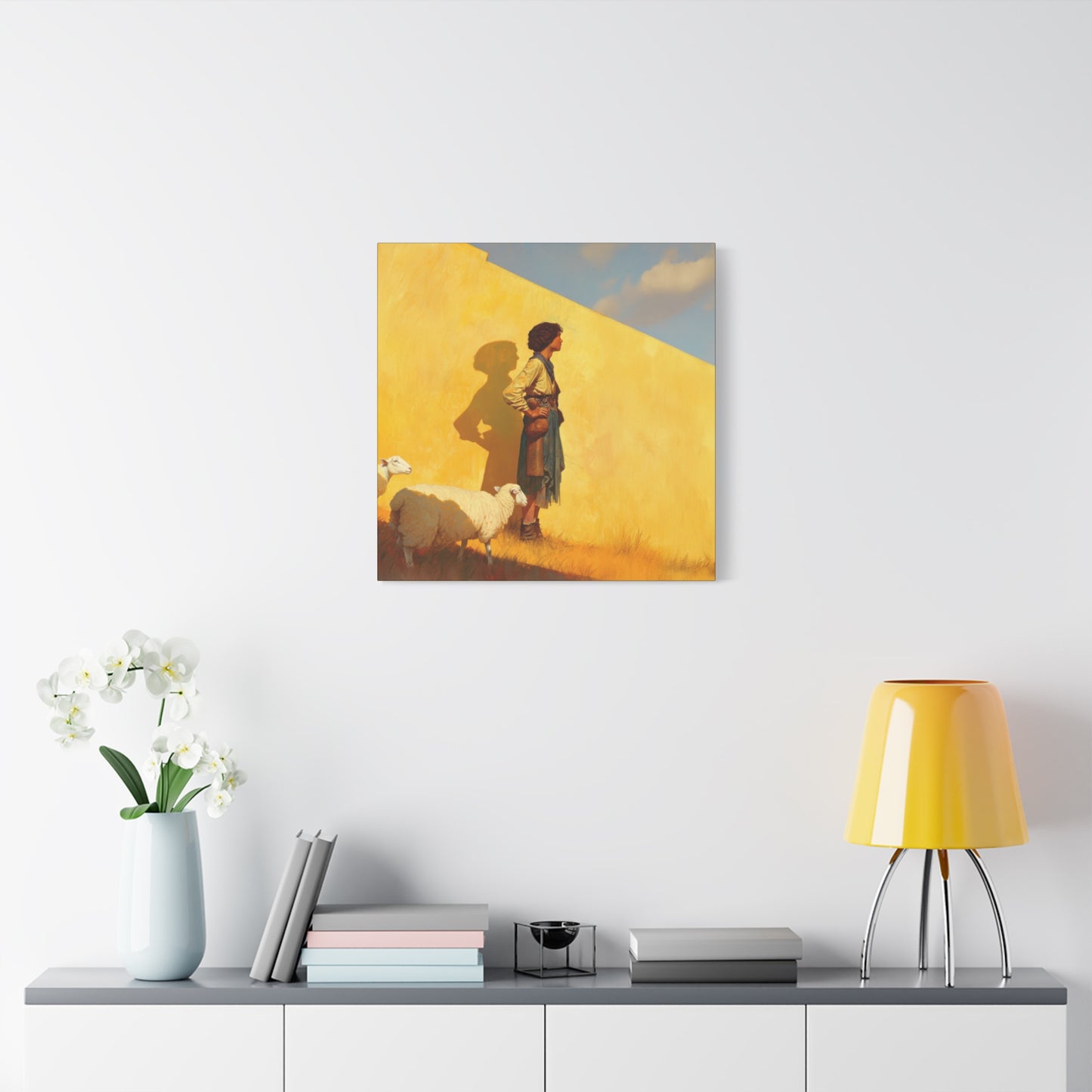 David son of Jesse - David the Shepherd Boy -  Museum Wrapped Canvas - Sanctified Souls Print - Religious Art for your Home