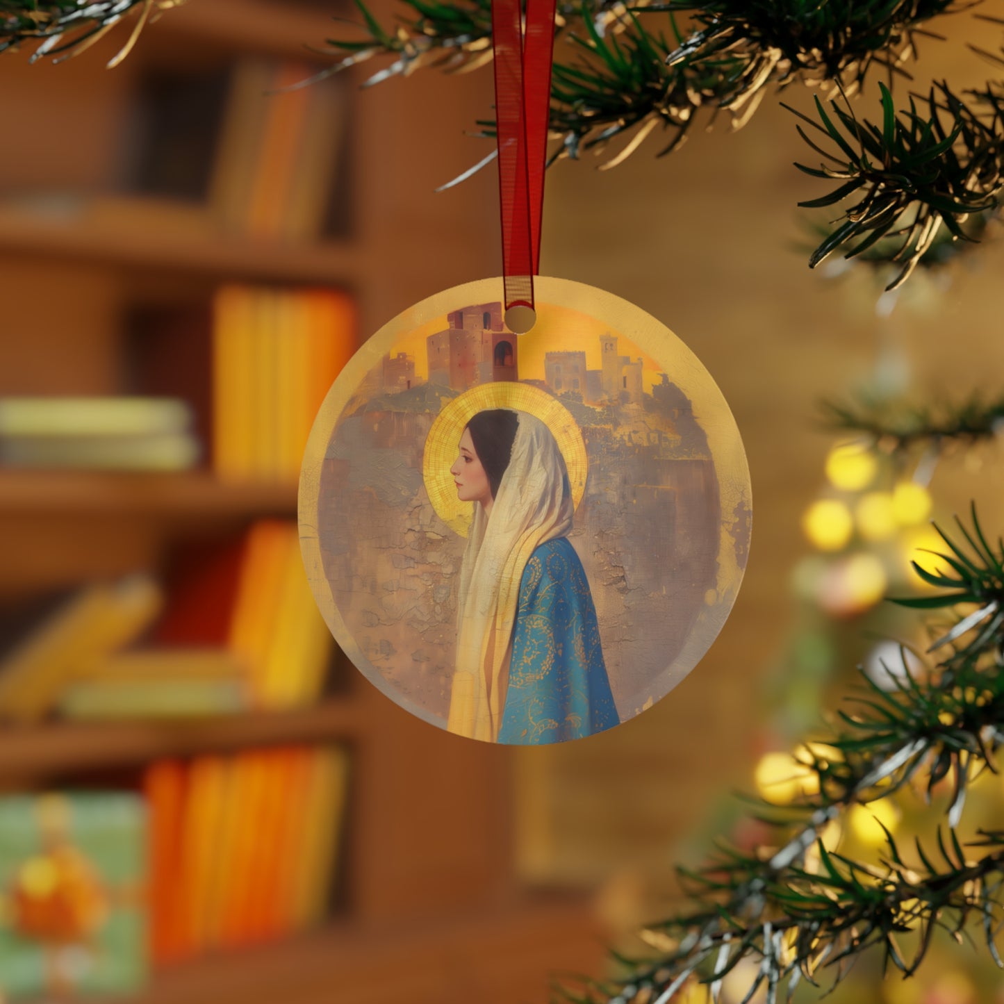 Mary of Nazareth - Mother Mary - Marian Title - Virgin Mary - Metal Ornament - Religious Holiday Christmas Ornament