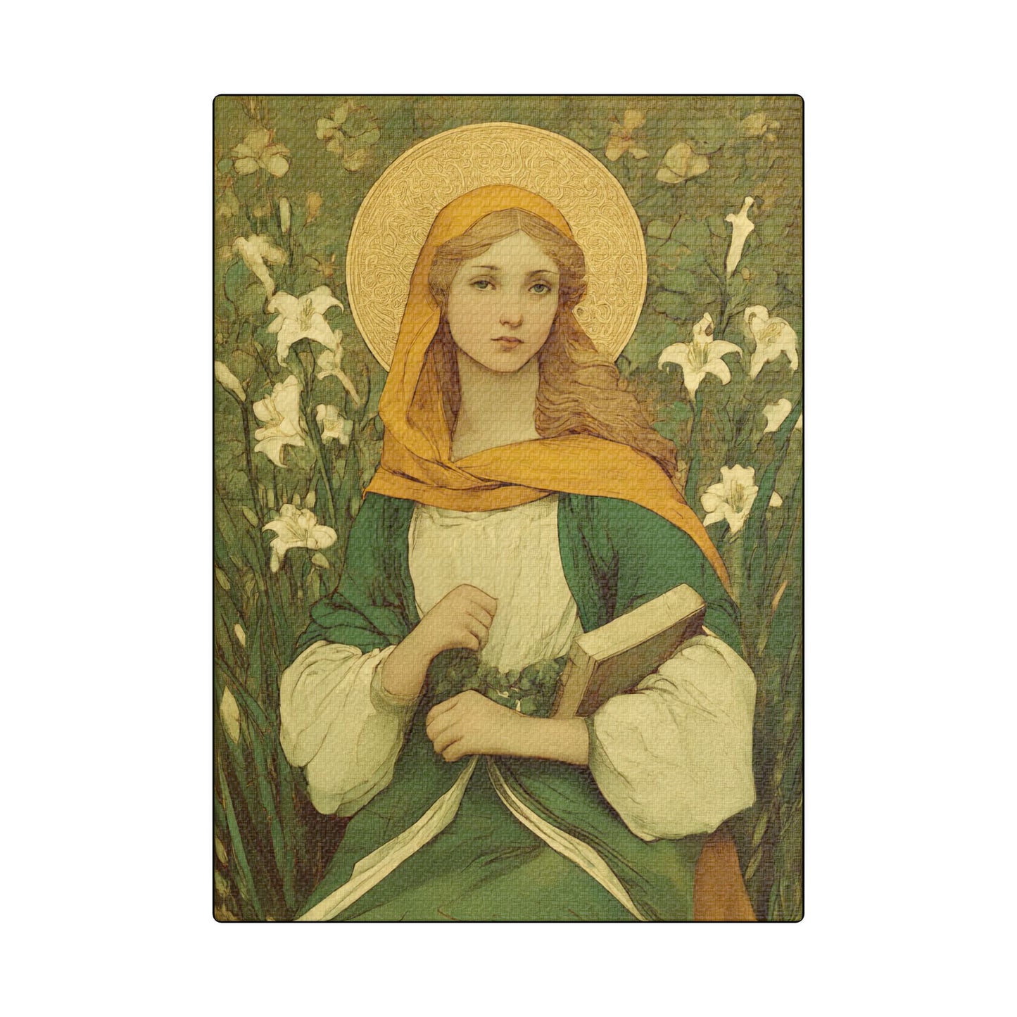 Saint Dymphna - Museum Wrapped Canvas - Sanctified Souls Print - Religious Art for your Home