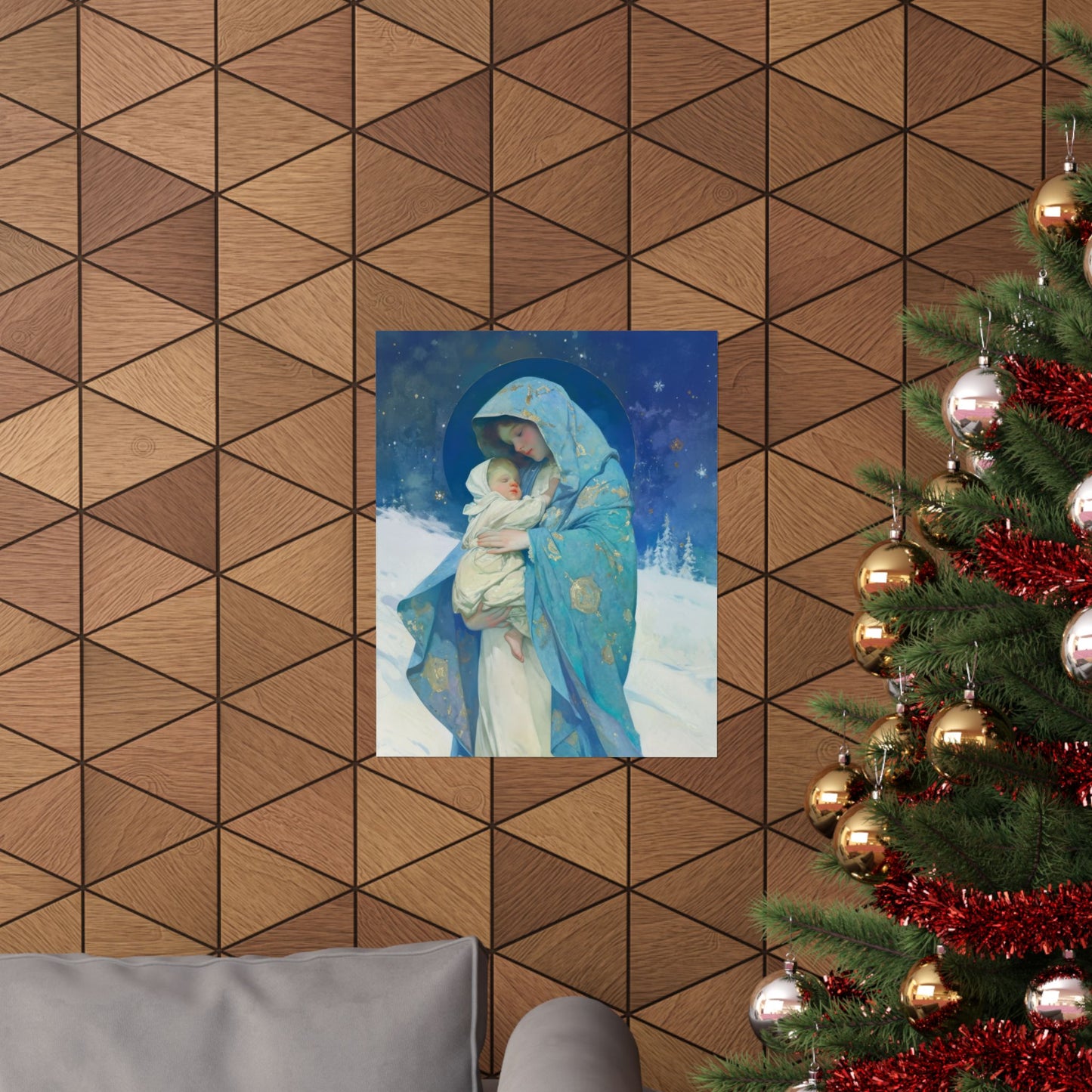Snowfall of Grace: Our Lady's Blessing - Sanctified Souls Print - Multiple Sizes - Premium Poster - Catholic Art - Christian - Catholic Gift