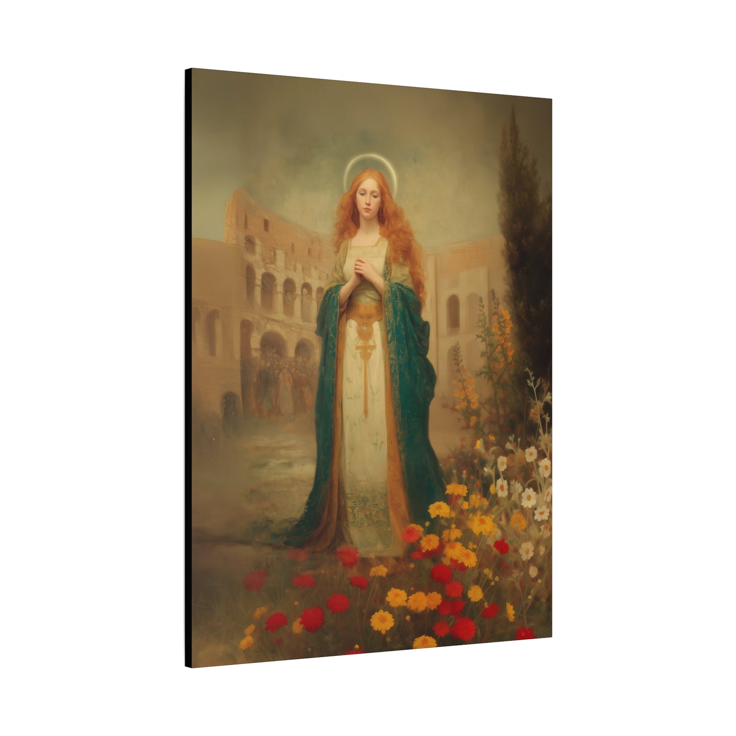 Saint Justina - Multiple Sizes - Catholic Home art - Museum Wrapped Canvas - Sanctified Souls Print - Catholic Martyr Art
