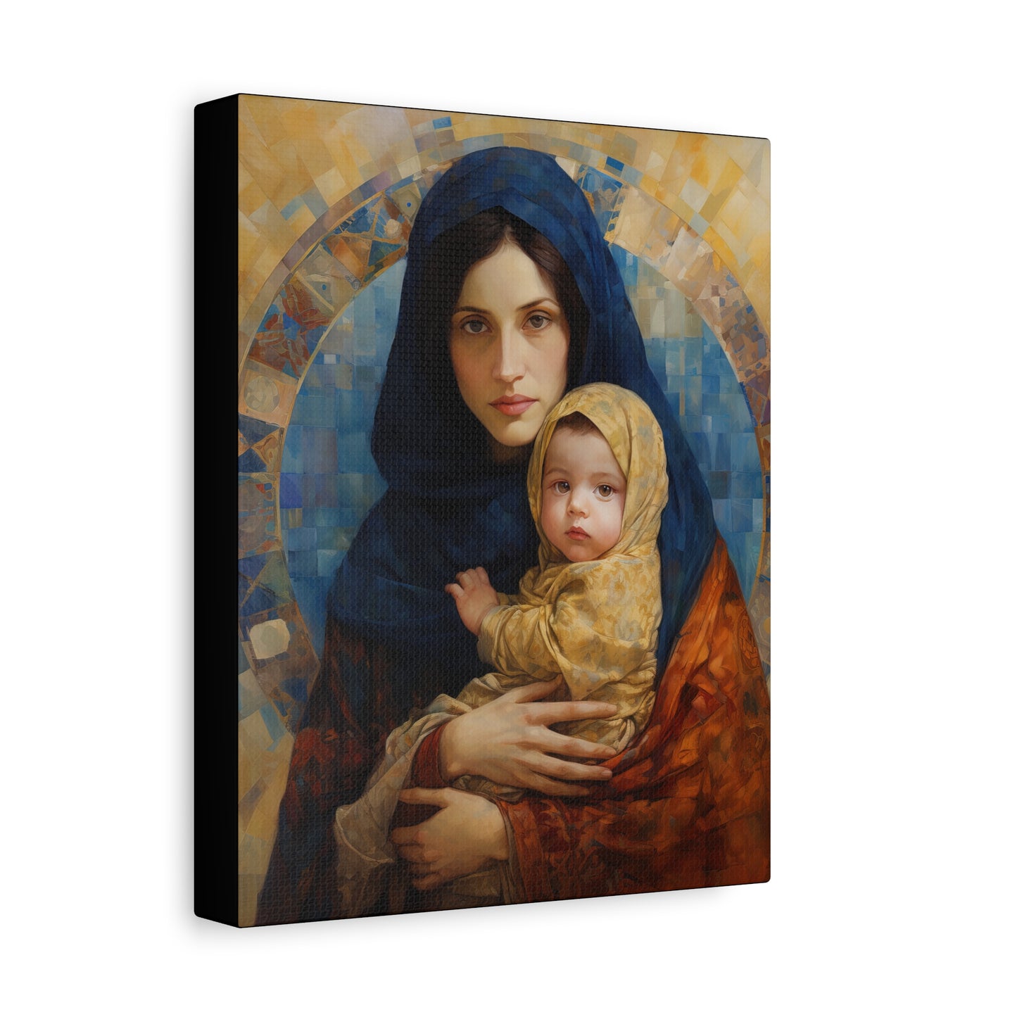 Maternal Seraph - Virgin Mary and Infant Jesus - Museum Wrapped Canvas - Religious Art for your Home - Catholic Art - Mary and Christ Child