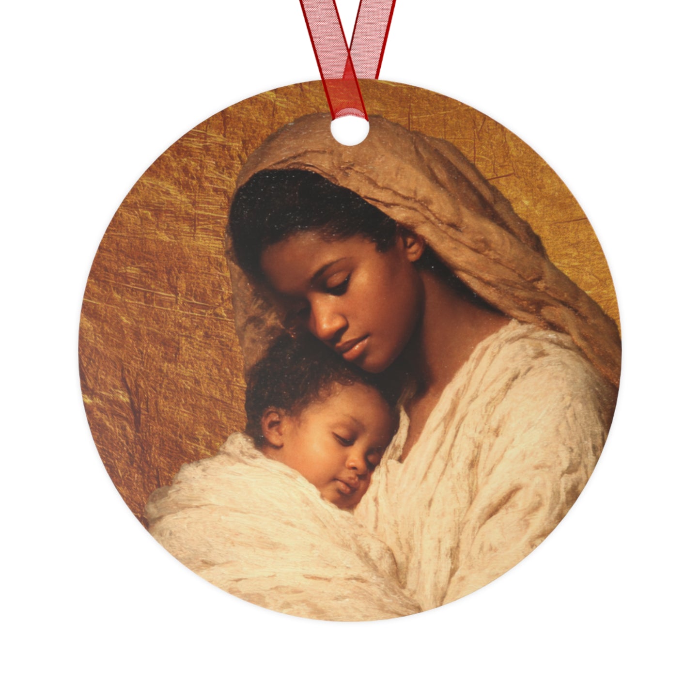 Our Lady of the Manger - Mother Mary and the Christ Child  - Metal Ornament - Religious Holiday Christmas Ornament and Keepsake
