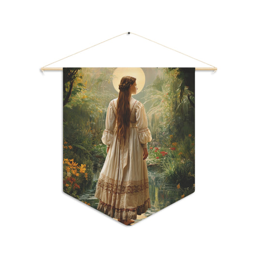 Saint Narcisa de Jesús Martillo Moran Wall Banner / Wall Hanging / Pennant - Prayer room art - Catholic Home -  18" x 21"