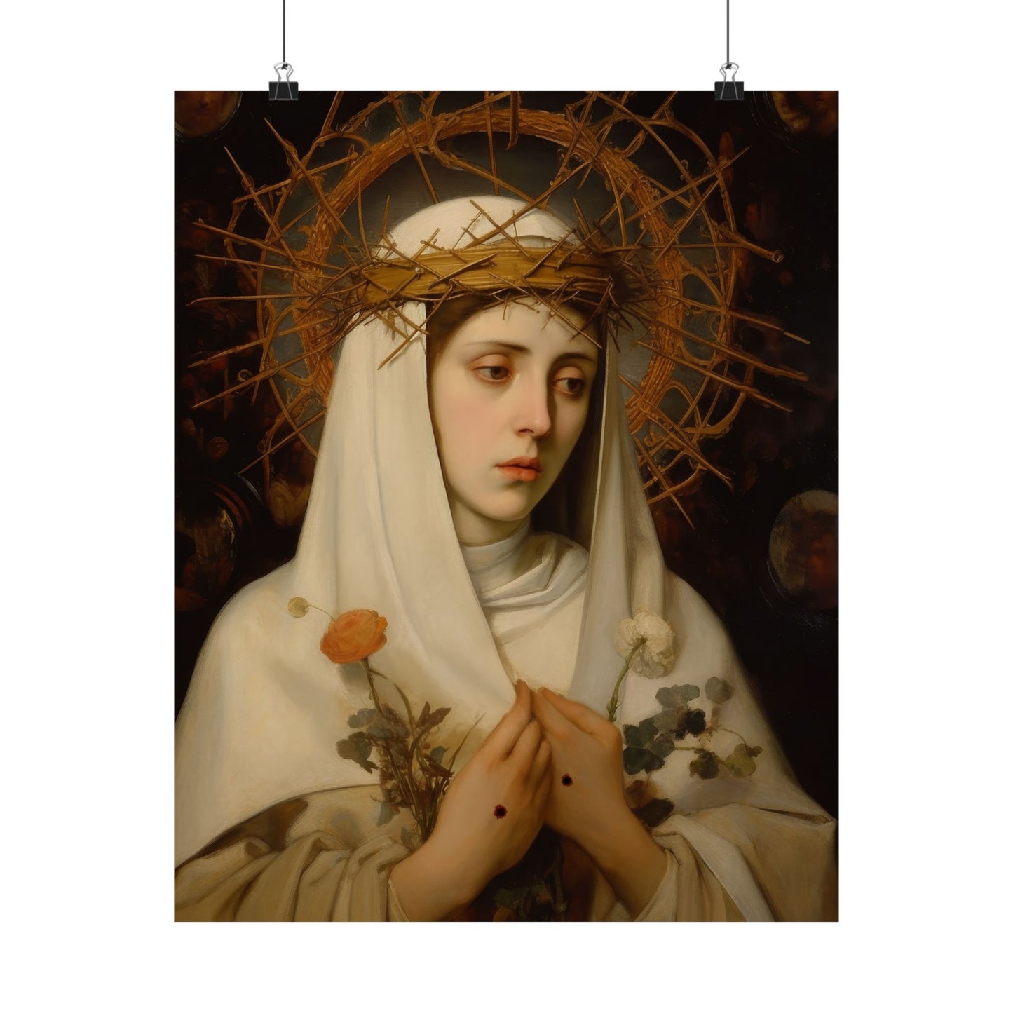 Saint Catherine of Siena - Sanctified Souls Print - Multiple Sizes - Premium Matte Vertical Posters - Catholic Saint Art