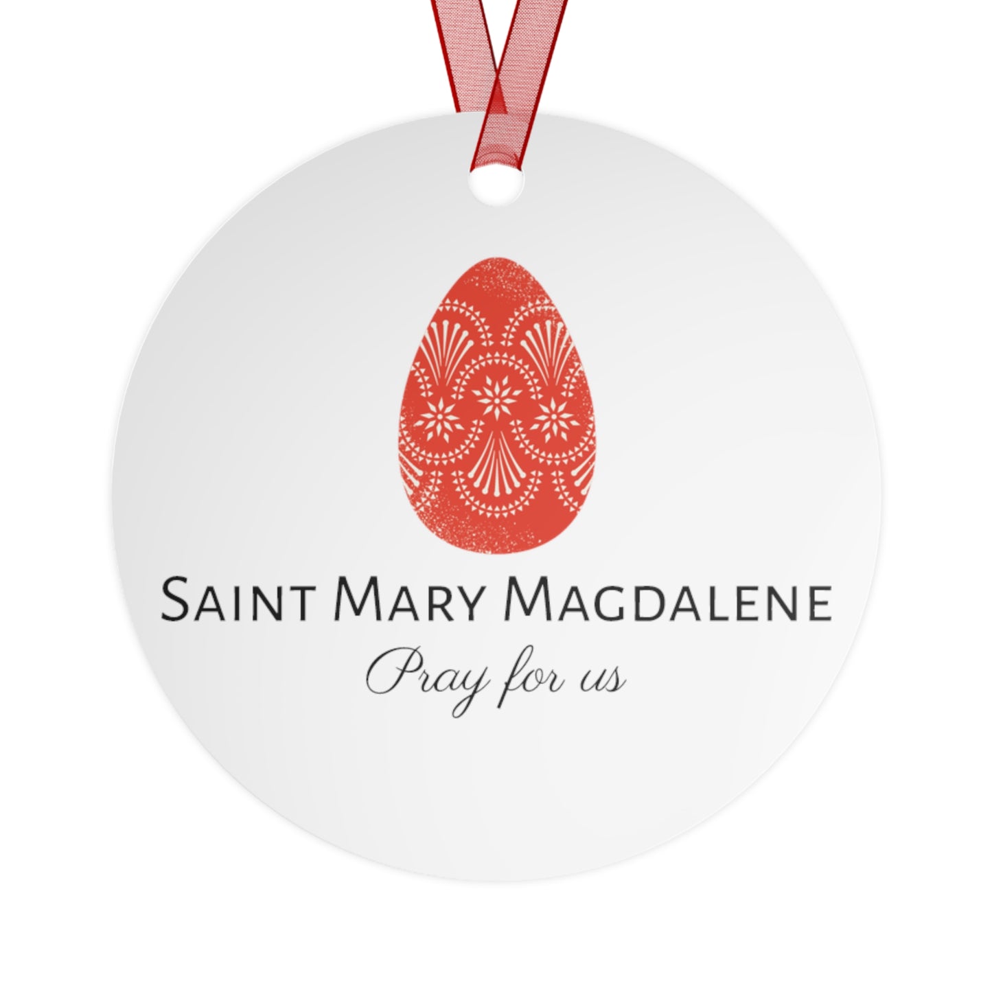 Gaze of Devotion : Mary Magdalene Metal Ornament - Religious Holiday Christmas Ornament and Keepsake - Prayer Ornament