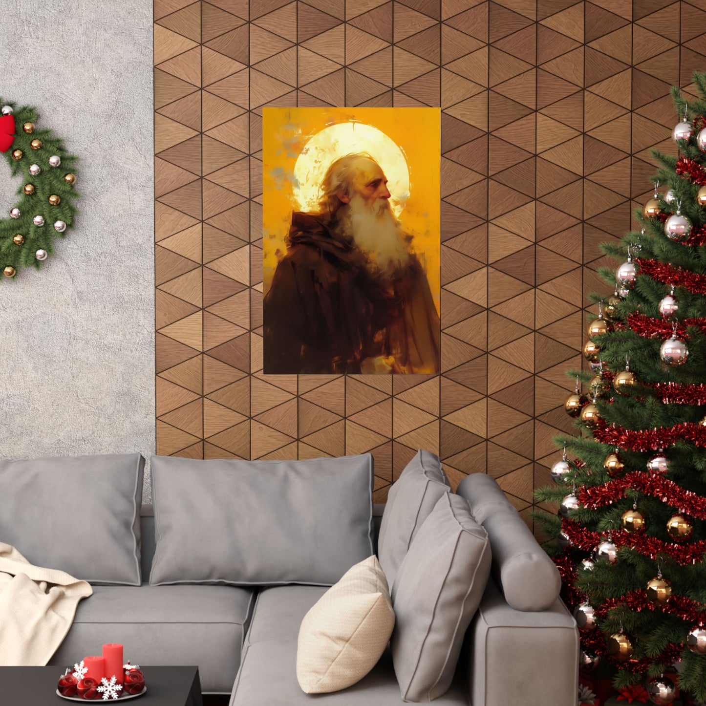Saint Samson of Dol - Sanctified Souls Print - Multiple Sizes - Premium Posters - Catholic Art - Christian painting