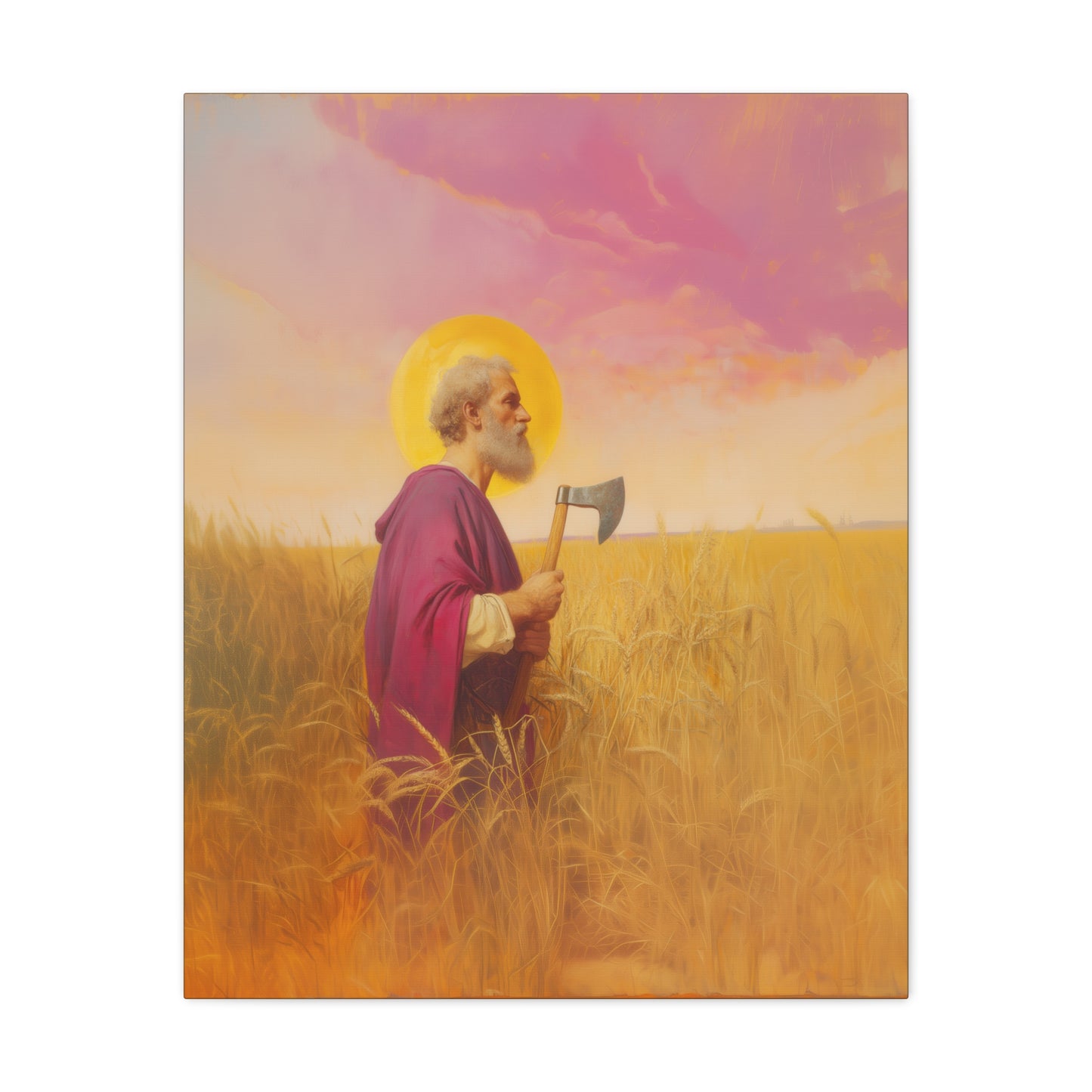 Saint Matthias -  Museum Wrapped Canvas - Sanctified Souls Print - Religious Art for your Home - Catholic Patron Saint Art