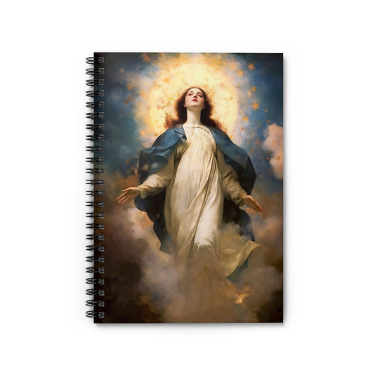 The Assumption of Mary Journal - Sanctified Souls Art - Religious Based Notebook - Spiral Notebook - Ruled Line