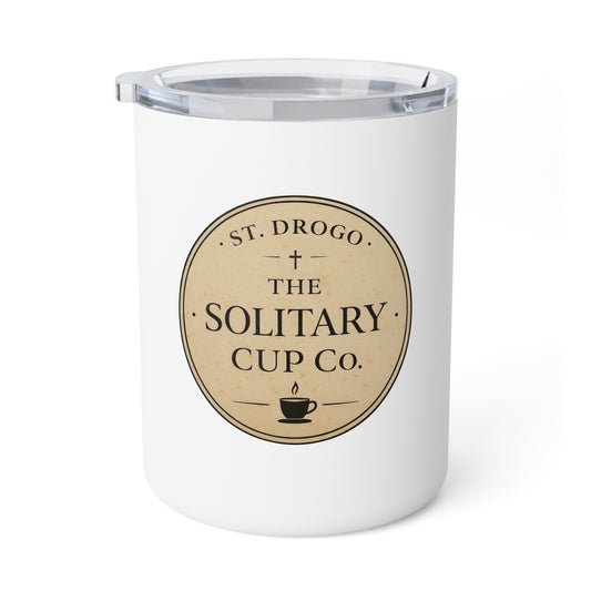 St. Drogo - The Solitary Cup Co. Insulated Coffee Mug, 10oz - White Travel Coffee Cup / Tumbler