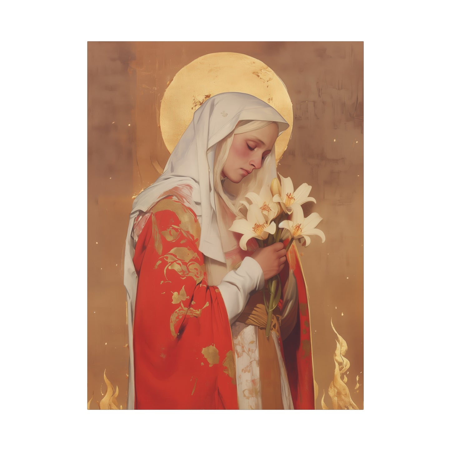 Saint Faith of Agen - Gallery Wrapped Canvas - Print - Religious Art for your Home - Catholic Art