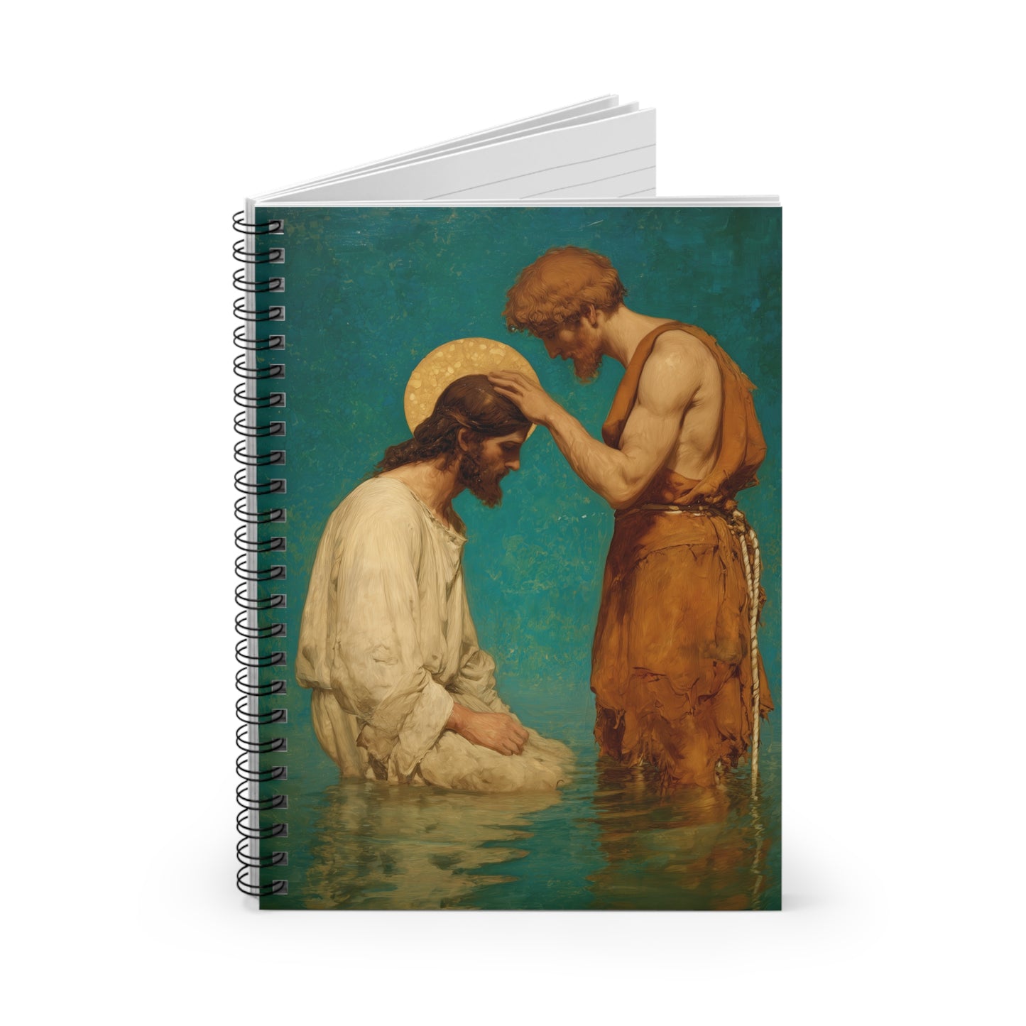 Saint John the Baptist, The Prophet and the Promise - Sanctified Souls Art - Religious Based Notebook - Spiral Notebook - Ruled - Catholic