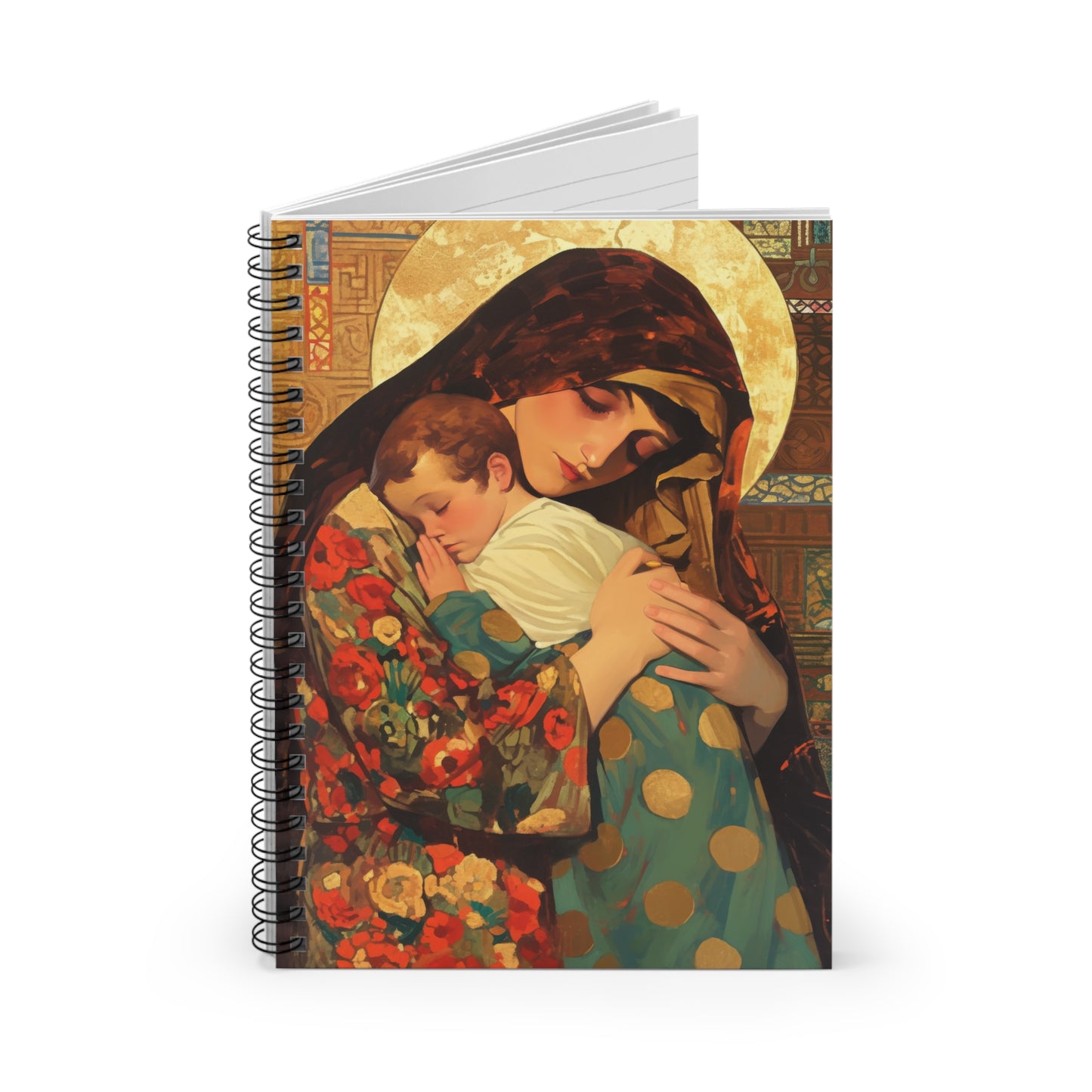 Mary, Mother of God - Divine Mother - Sanctified Souls Art - Religious - Spiral Notebook - Ruled Line - Catholic Religious art
